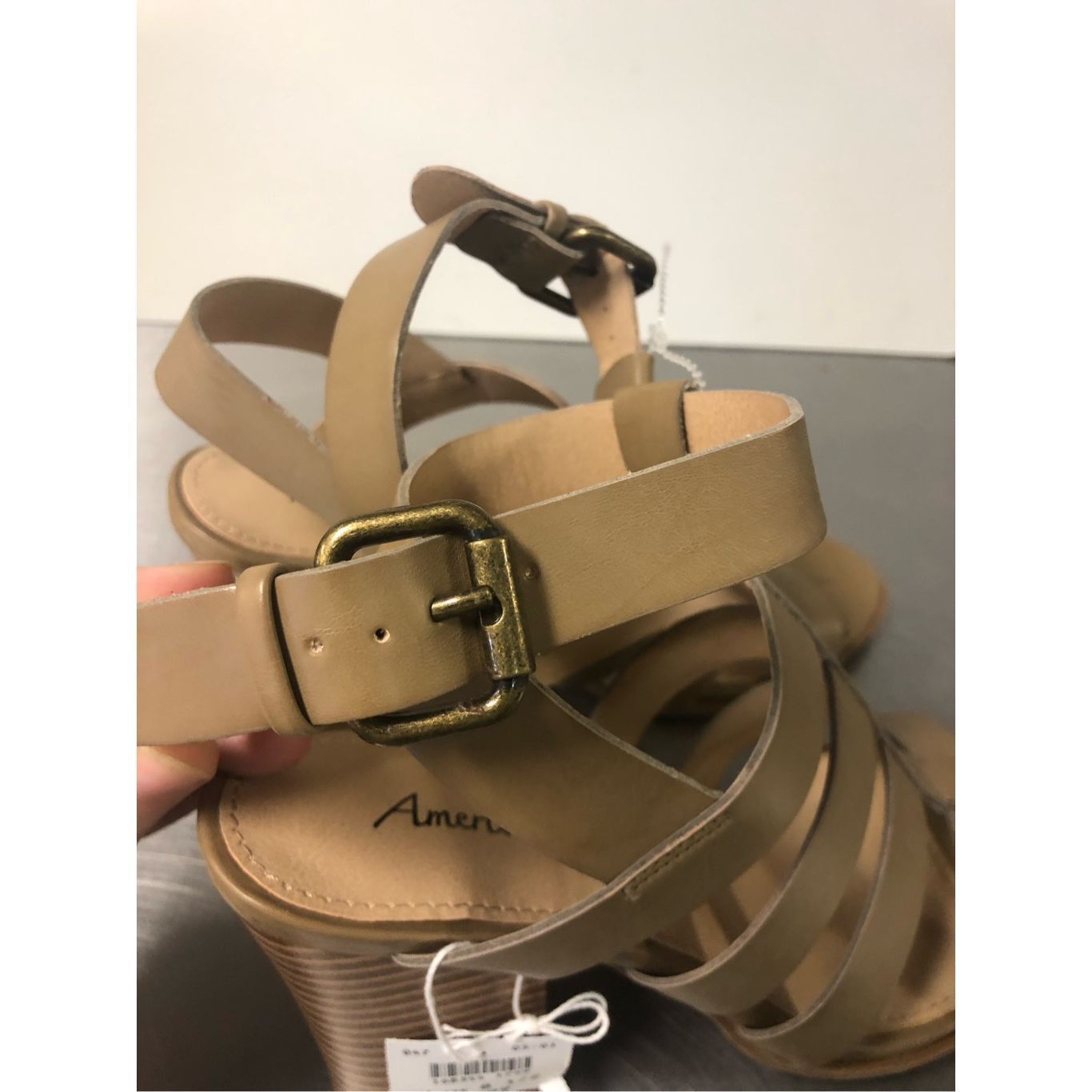American Eagle Outfitters American Eagle Women’s Tan Open Toe Strappy Heels with Buckle Size 8.5 NWT Size US 8.5 / IT 38.5 - 4 Thumbnail