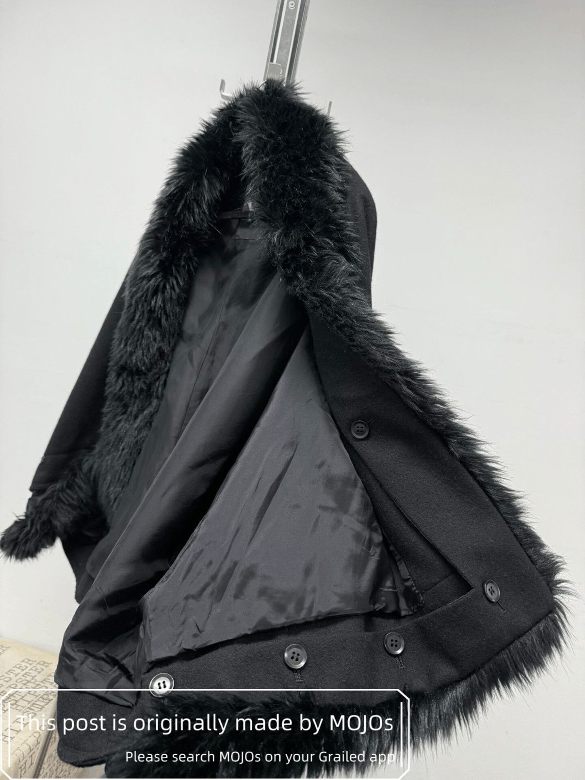 Yohji Yamamoto One Size Yohji Yamamoto Black Fur Cape Size US L / EU 52-54 / 3 - 5 Thumbnail