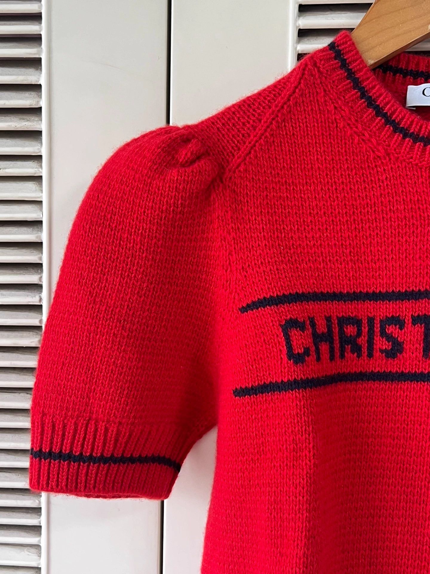 Dior Dior Star Logo Puff Sleeve Red Short-Sleeve Knit Size XS / US 0-2 / IT 36-38 - 4 Thumbnail