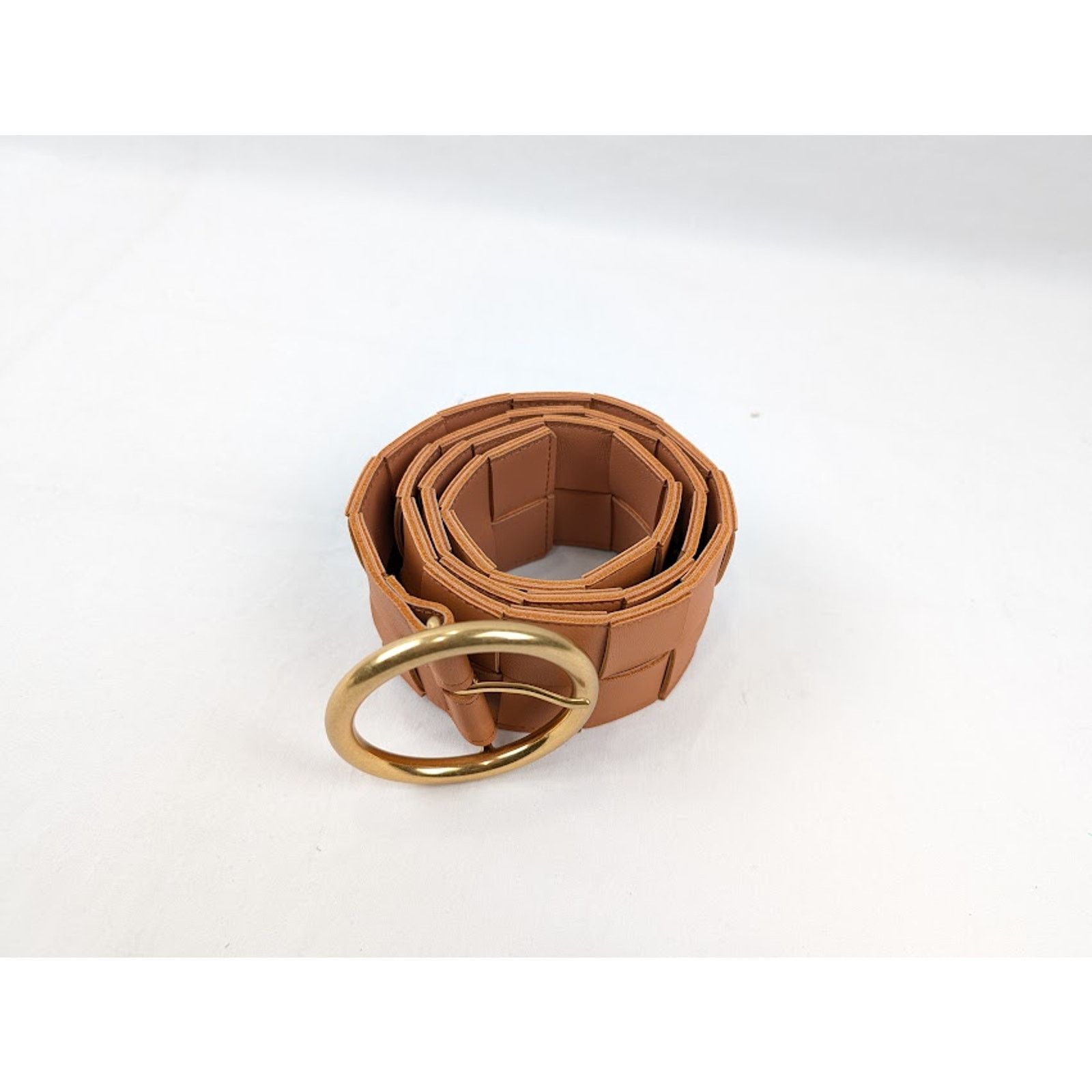 Bottega Veneta o1rshd1 Size:90 / Intreccio Cintura Suede Belt in Clay/Gold Size ONE SIZE - 2 Thumbnail