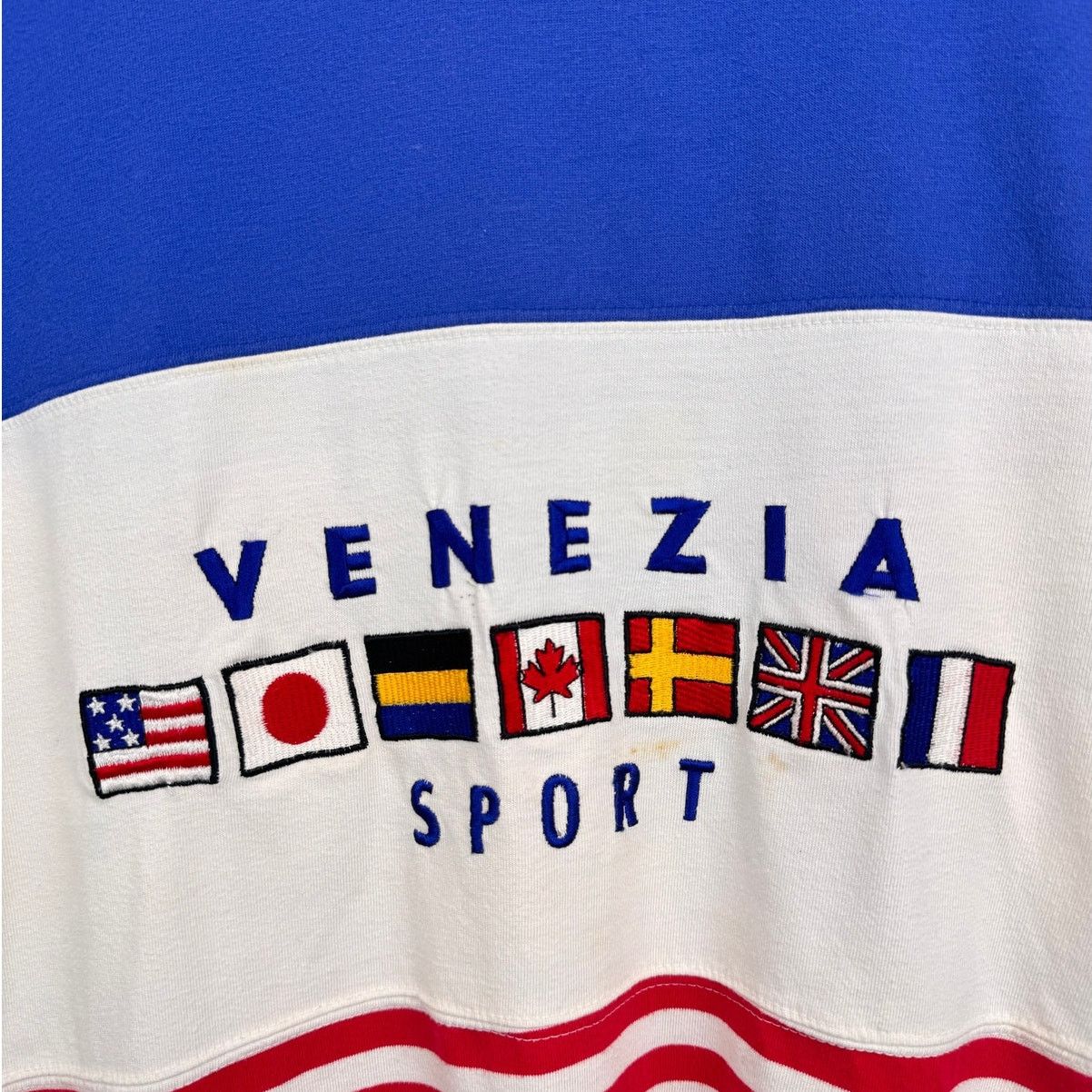 Vintage VTG 90s Venezia Sport World Flag T Shirt Sz XL Striped Size US XL / EU 56 / 4 - 7 Thumbnail