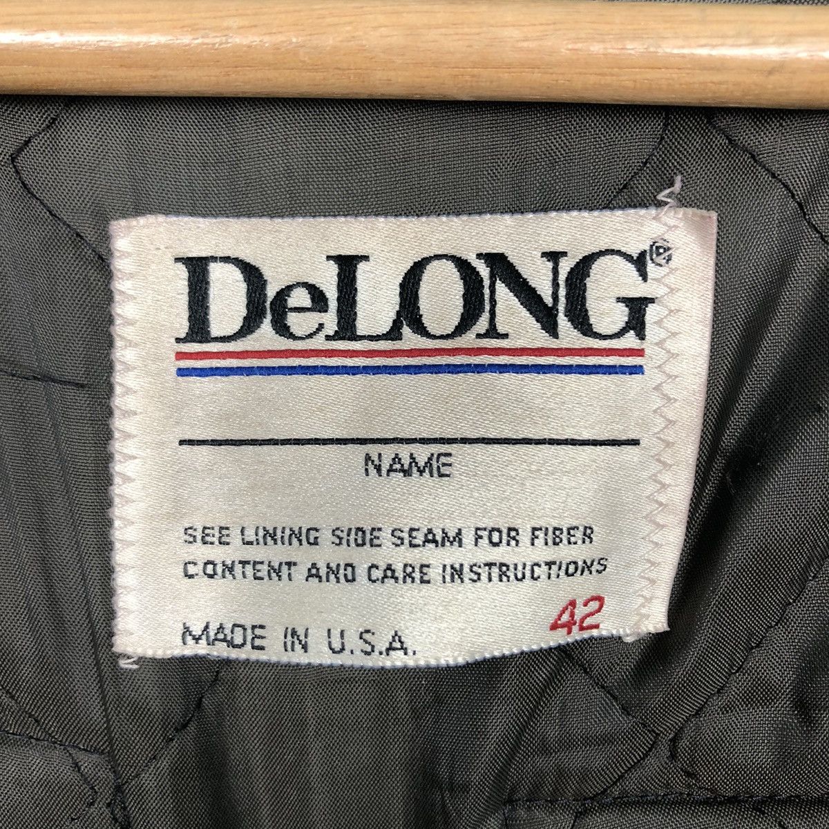 Delong 📌Vintage Varsity Leather Jacket Delon Big Logo Embroidered Size US M / EU 48-50 / 2 - 21 Thumbnail