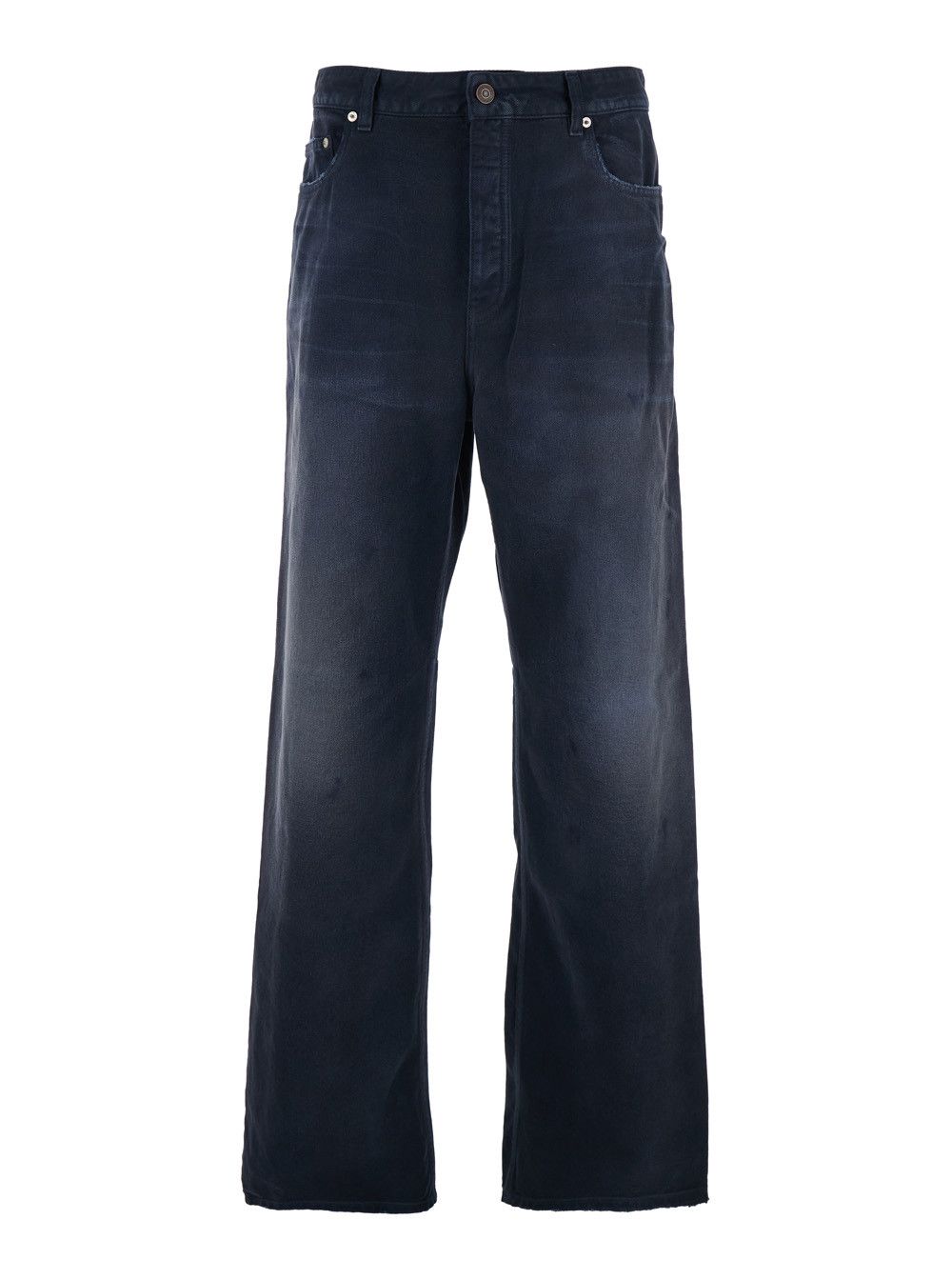 Balenciaga Blue Jeans with Faded Effect and Logo Patch on the Back in Denim for Men Size US 31 - 1 Thumbnail