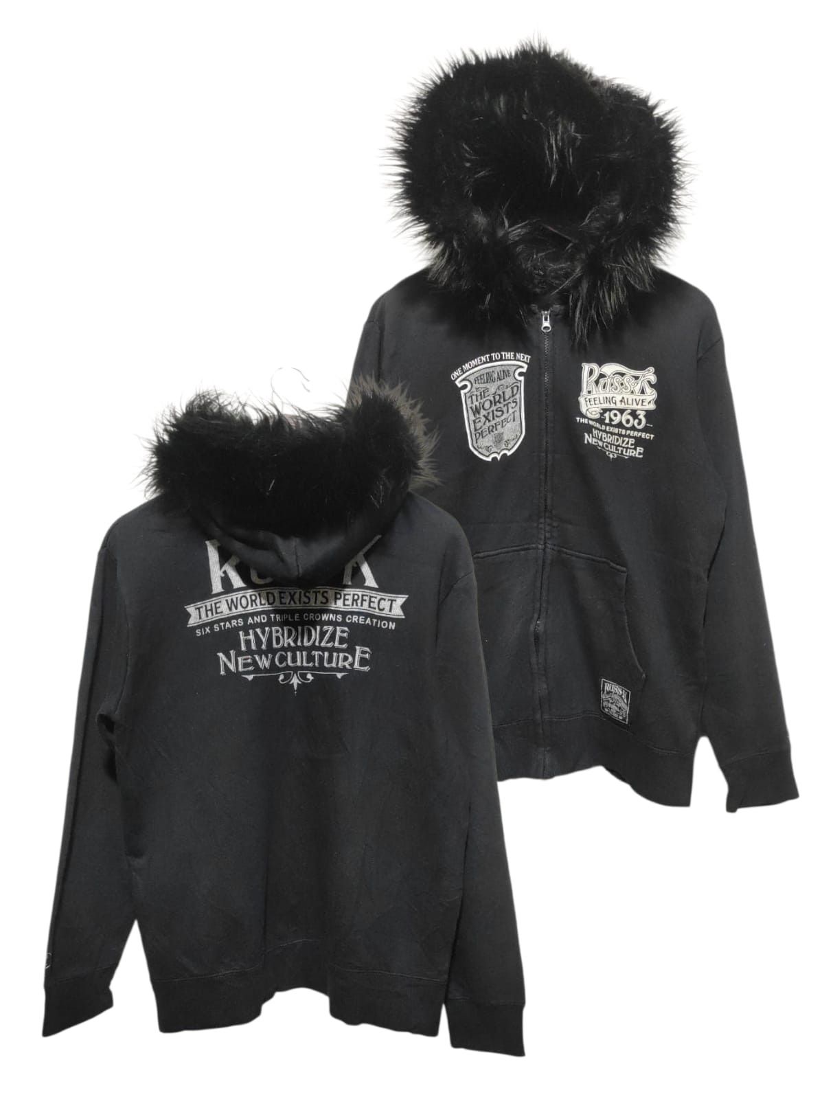 Japanese Brand Russ-K zipper fur hoodie LGB style Size US M / EU 48-50 / 2 - 2 Thumbnail