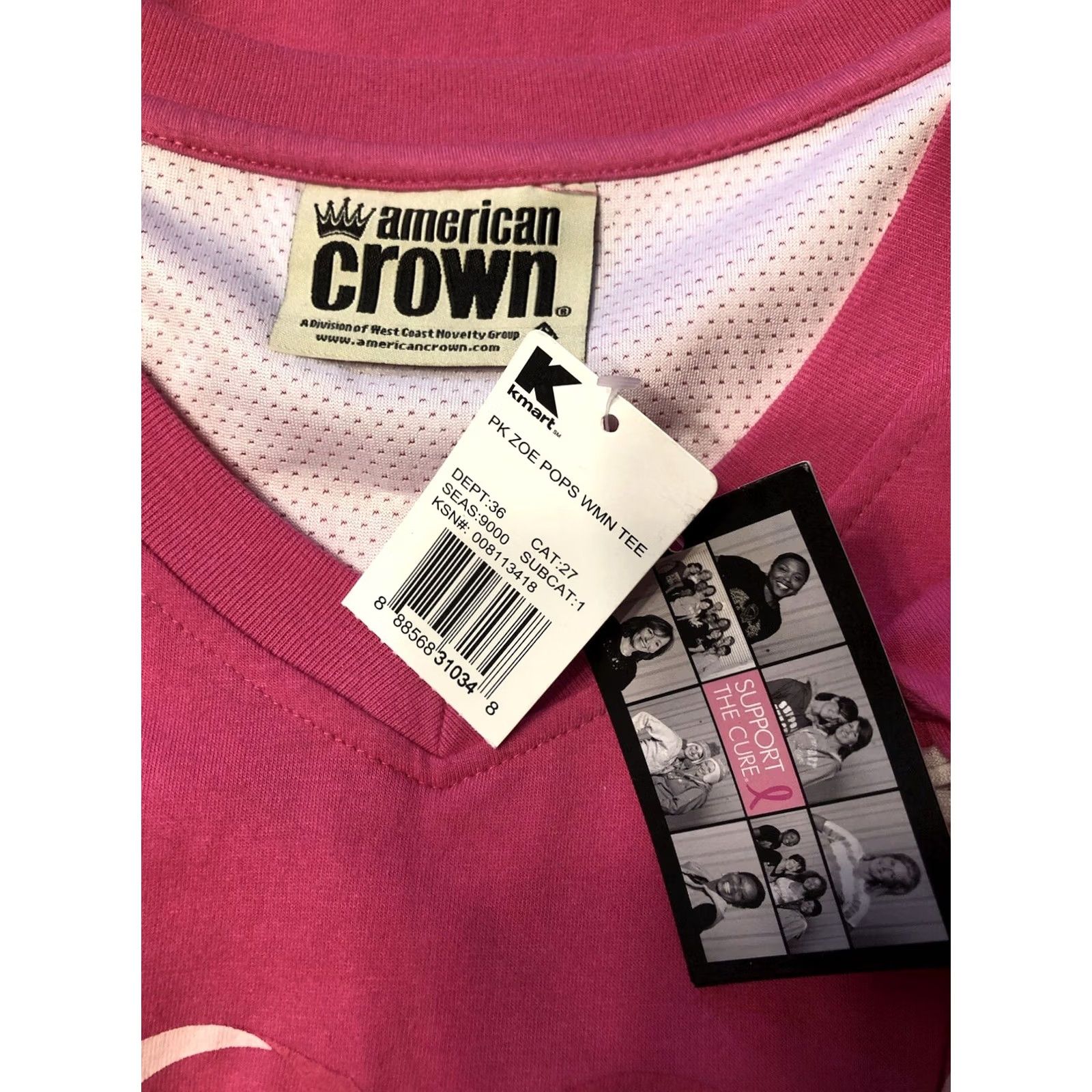 Hope Vtg Crown T-Shirt M pink HOPE Tee Cancer Awareness Support the Cure 2000 w/Tags Size M / US 6-8 / IT 42-44 - 6 Thumbnail