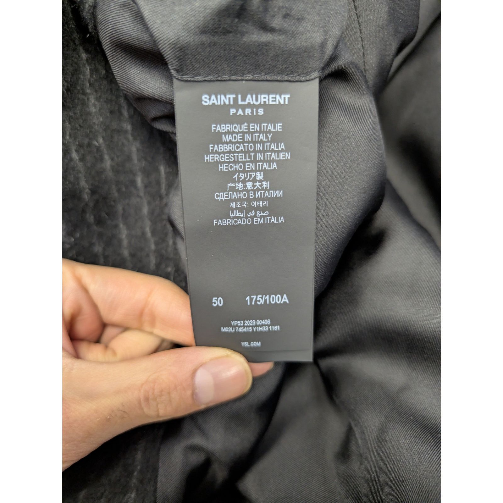 Saint Laurent Paris o1rshd1 Manteau Rayure Relief Stripe Coat Anthracite Chalk Size US M / EU 48-50 / 2 - 16 Thumbnail