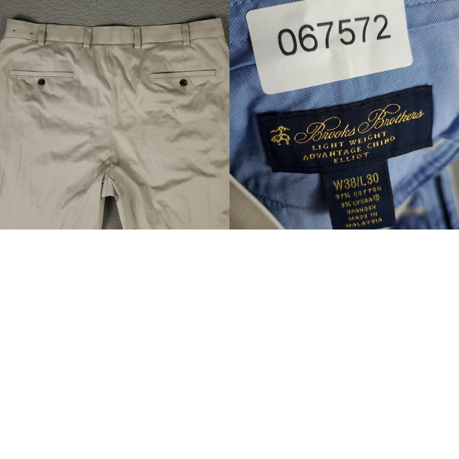 Brooks Brothers Brooks Brothers Pants Mens Size 38x30 Beige Elliot Pleated Chino Trousers Size US 38 / EU 54 - 8 Thumbnail