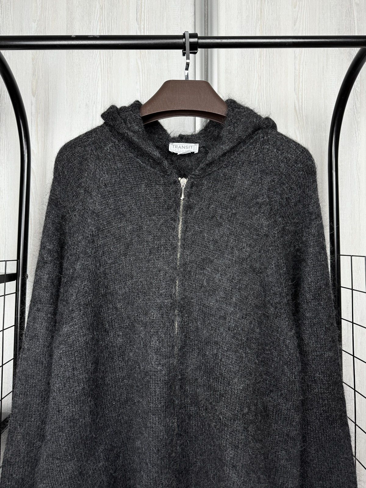 Transit Transit Par-Such Dark Grey Mohair blend full zip hoodie 2 Size M / US 6-8 / IT 42-44 - 3 Thumbnail