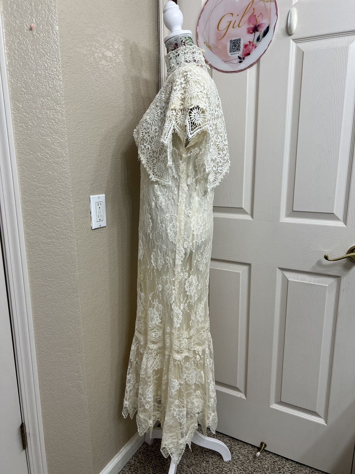 Jessica McClintock VTG 80s JESSICA MCCLINTOCK Ivory Lace Victorian StyleWedding Size M / US 6-8 / IT 42-44 - 4 Thumbnail