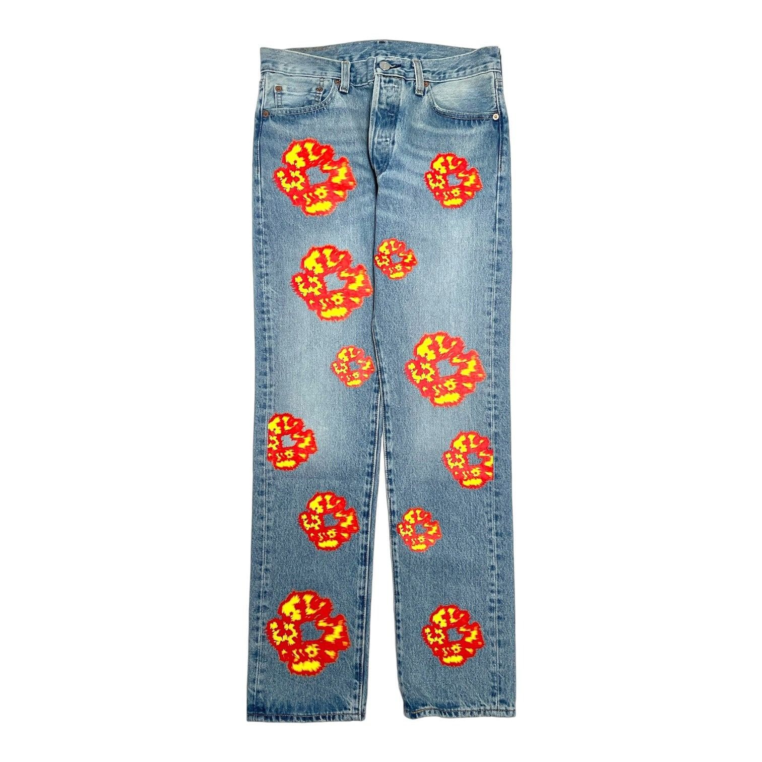 image of Denim Tears X Offset 501 Jeans Light Wash, Men's (Size 30)