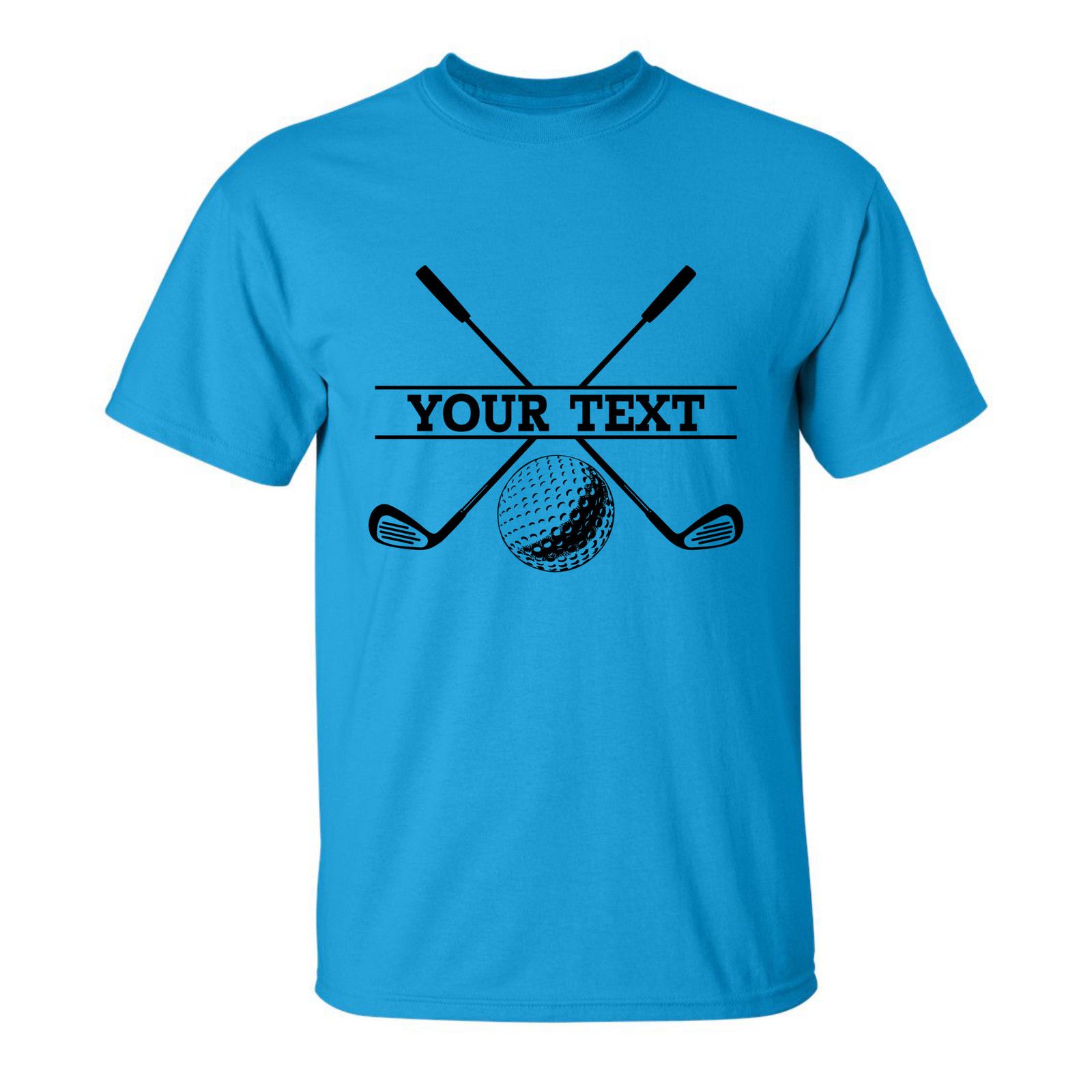 Gildan Personalized Golf Ball Crossed Clubs YOUR NAME T-Shirt Size US L / EU 52-54 / 3 - 14 Thumbnail