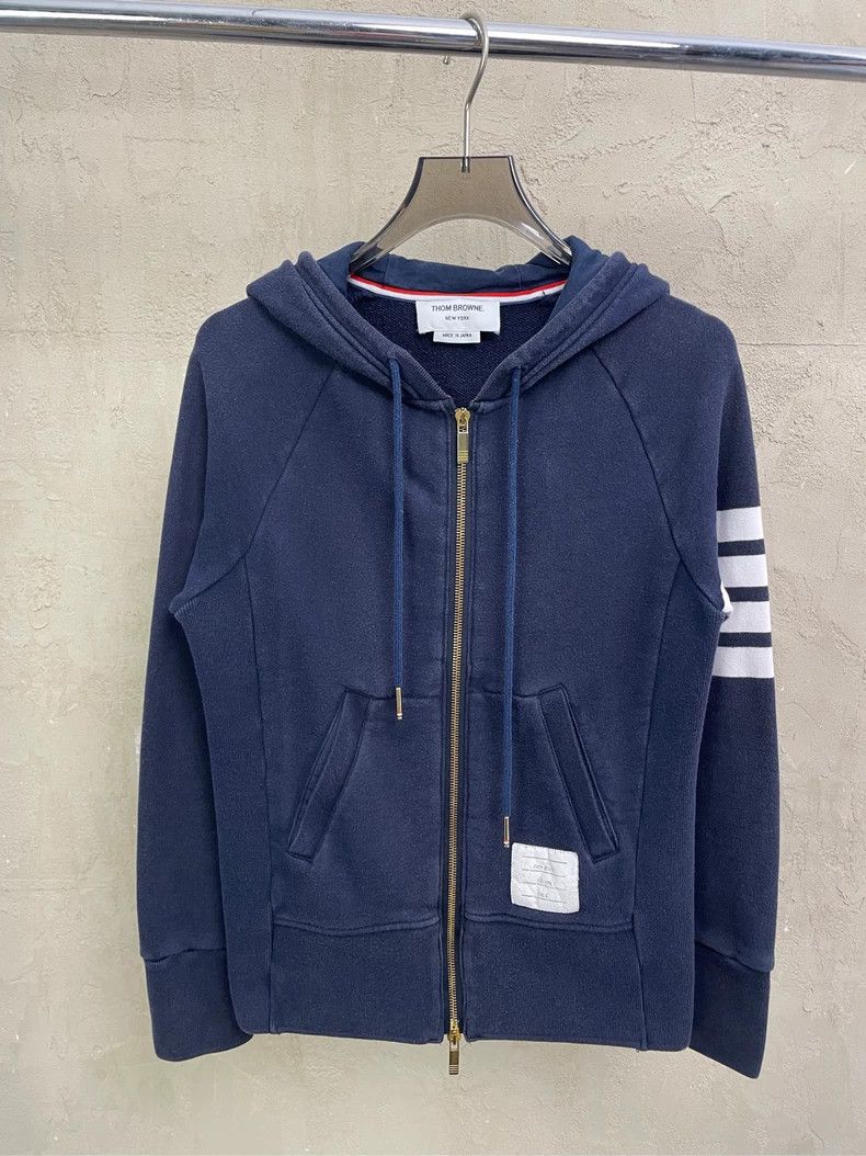 Thom Browne Thom browne Dark blue four-striped zipper jacket 2504-Nexta Size US XS / EU 42 / 0 - 1 Thumbnail