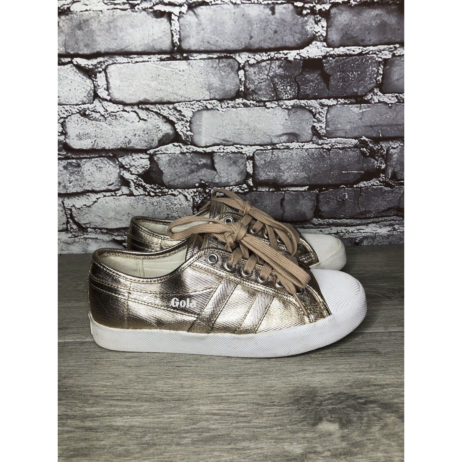 Gola Gola Coaster CLA029 Metallic Rose Gold Textile Casual Lace S Size US 6 / IT 36 - 17 Thumbnail