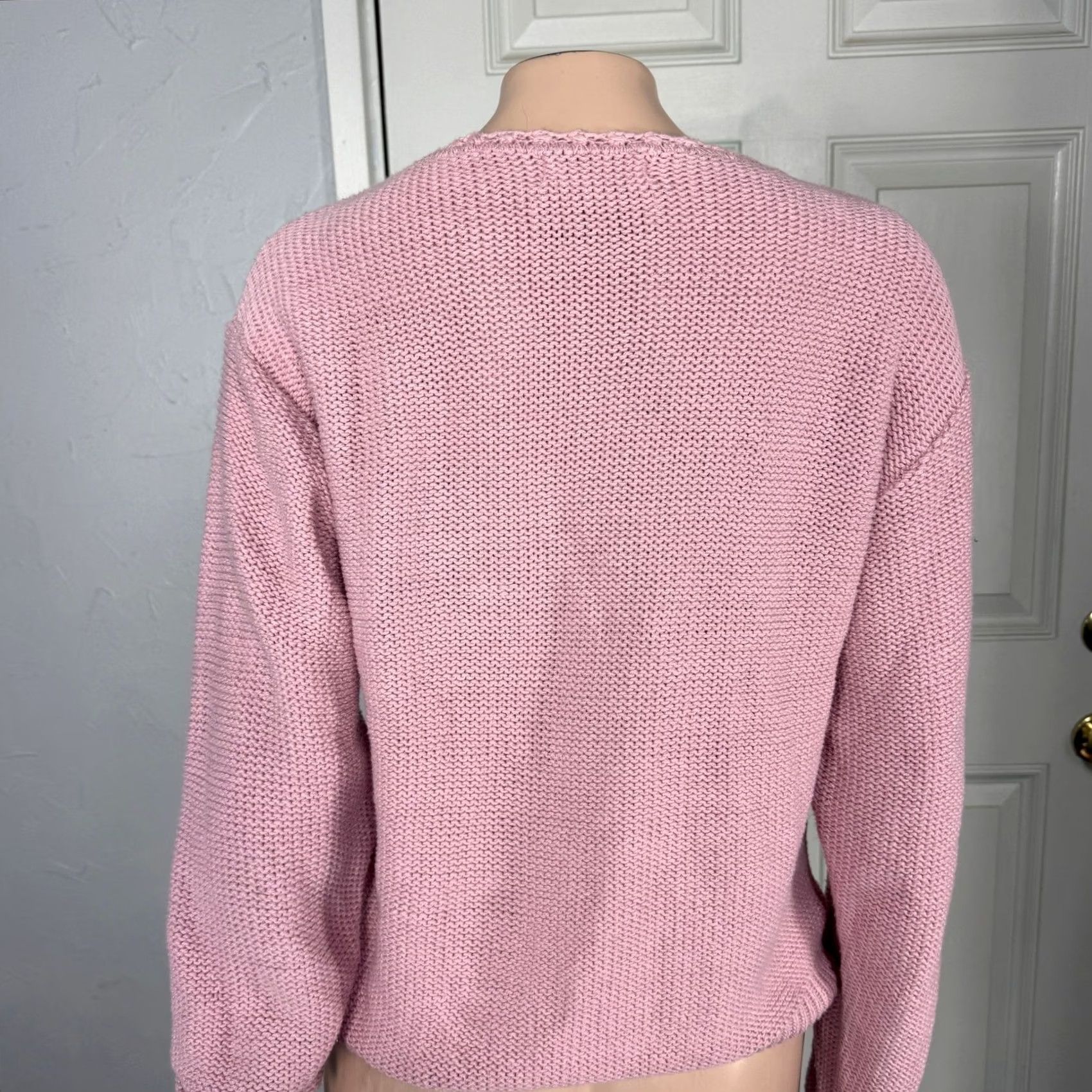 Jim Thompson VINTAGE Norm Thompson Womens Sweater M Cotton Pink 1990s Secret ry Geek Cats Neuma Whiskers C3-21 Size M / US 6-8 / IT 42-44 - 6 Thumbnail