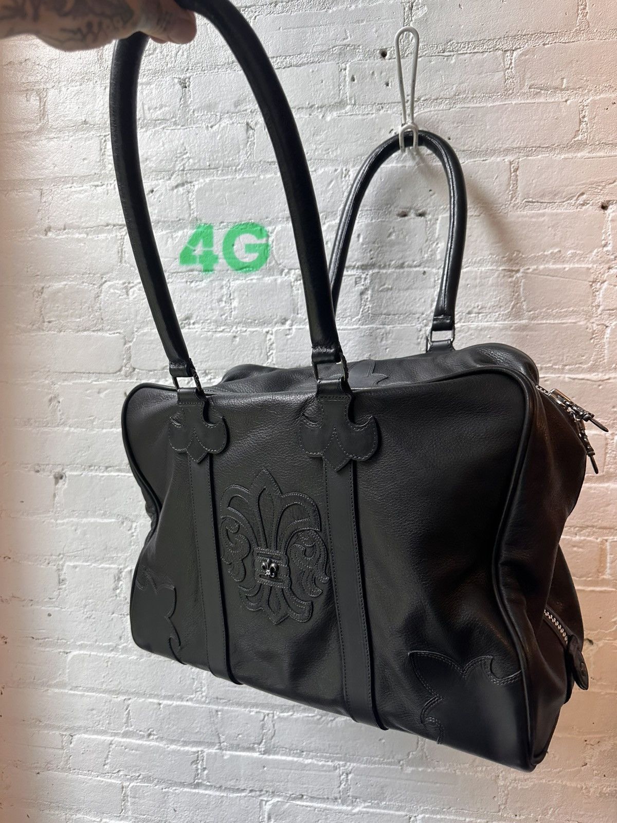 Chrome Hearts FULL LEATHER HUGE XXL LUGGAGE CHROME HEARTS DUFFLE BAG Size ONE SIZE - 5 Thumbnail