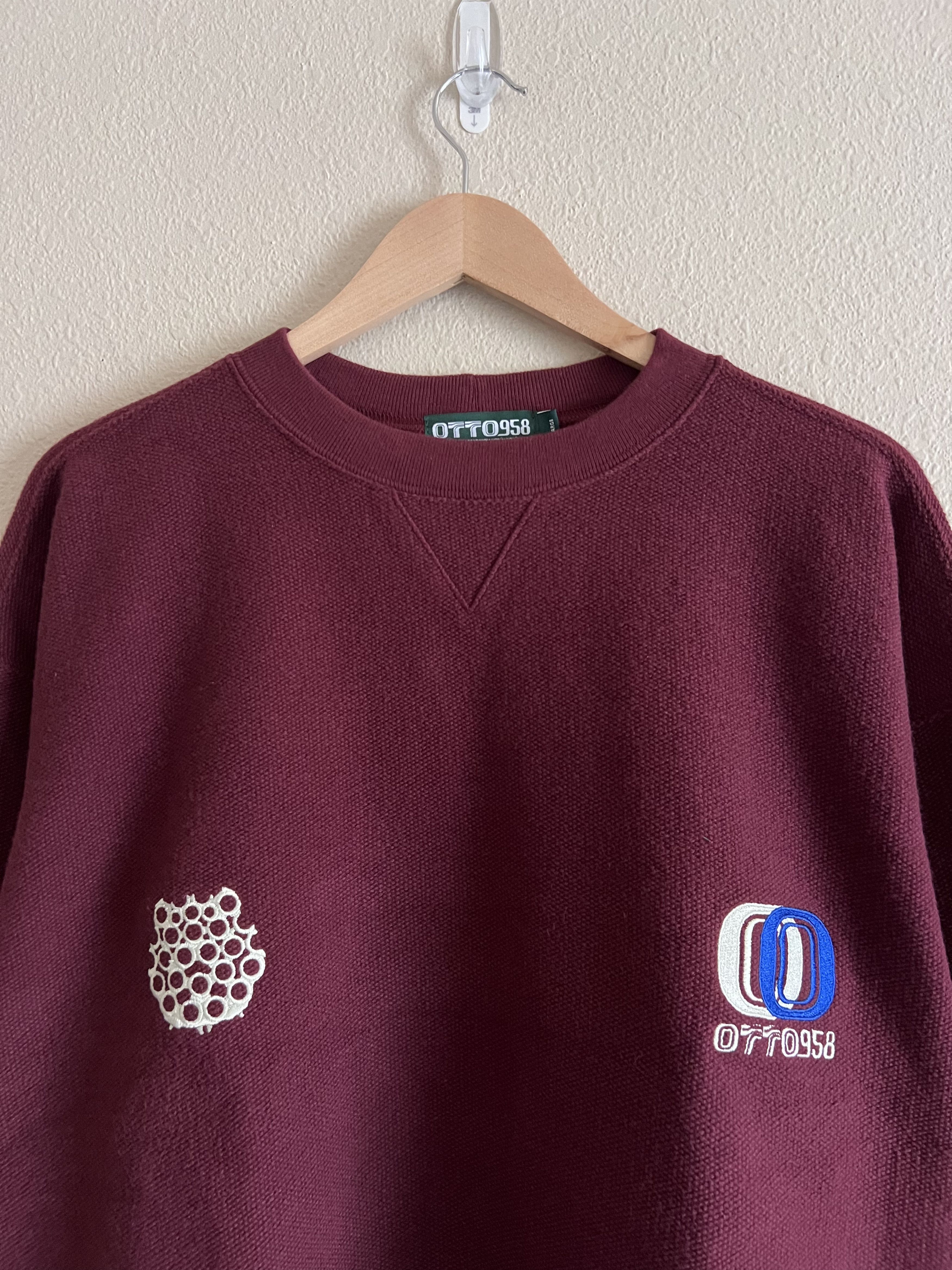OTTO 958 OTTO 958 Double Metal Crewneck Sweatshirt in Burgundy | Grailed