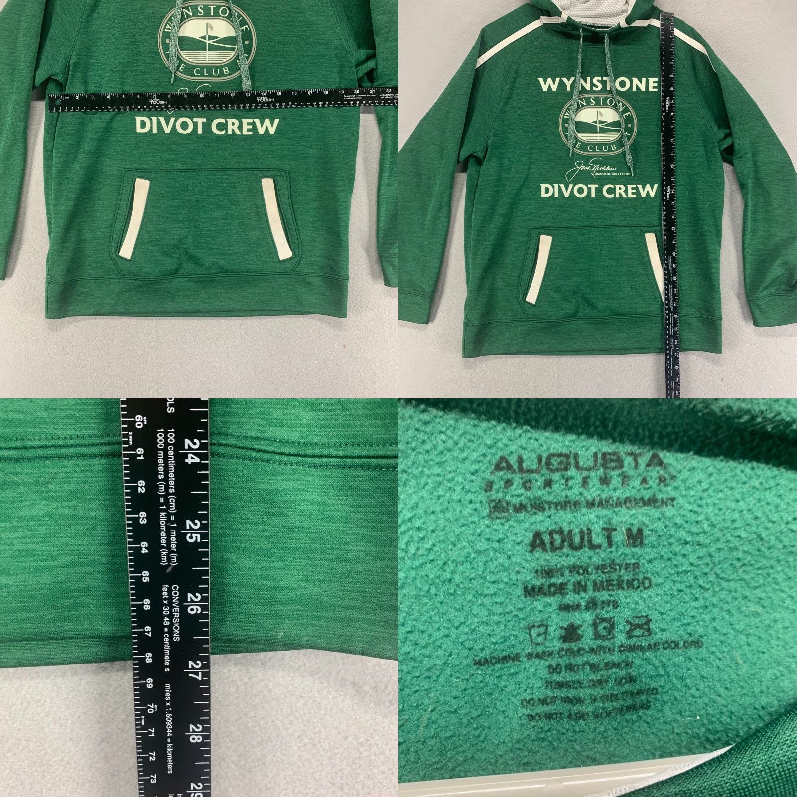 Vintage Jack Nicklaus Hoodie Mens Medium Green Pullover Divot Crew Pullover Wynstone Logo Pockets Lightweight Outdoor Pattern Solid Size US M / EU 48-50 / 2 - 8 Thumbnail