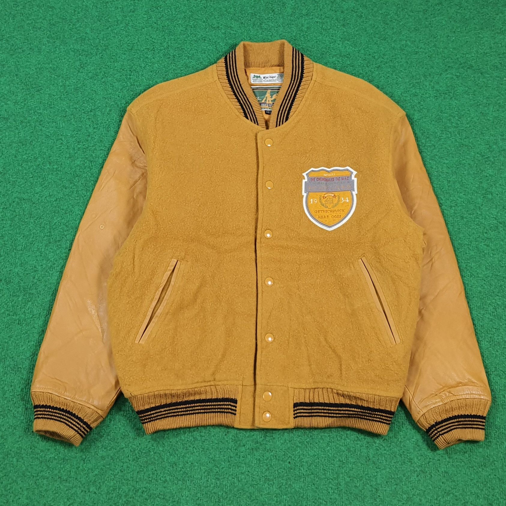 Vintage Vintage 90s Mac Hope Leather Ivy Varsity Jacket Size US M / EU 48-50 / 2 - 3 Thumbnail