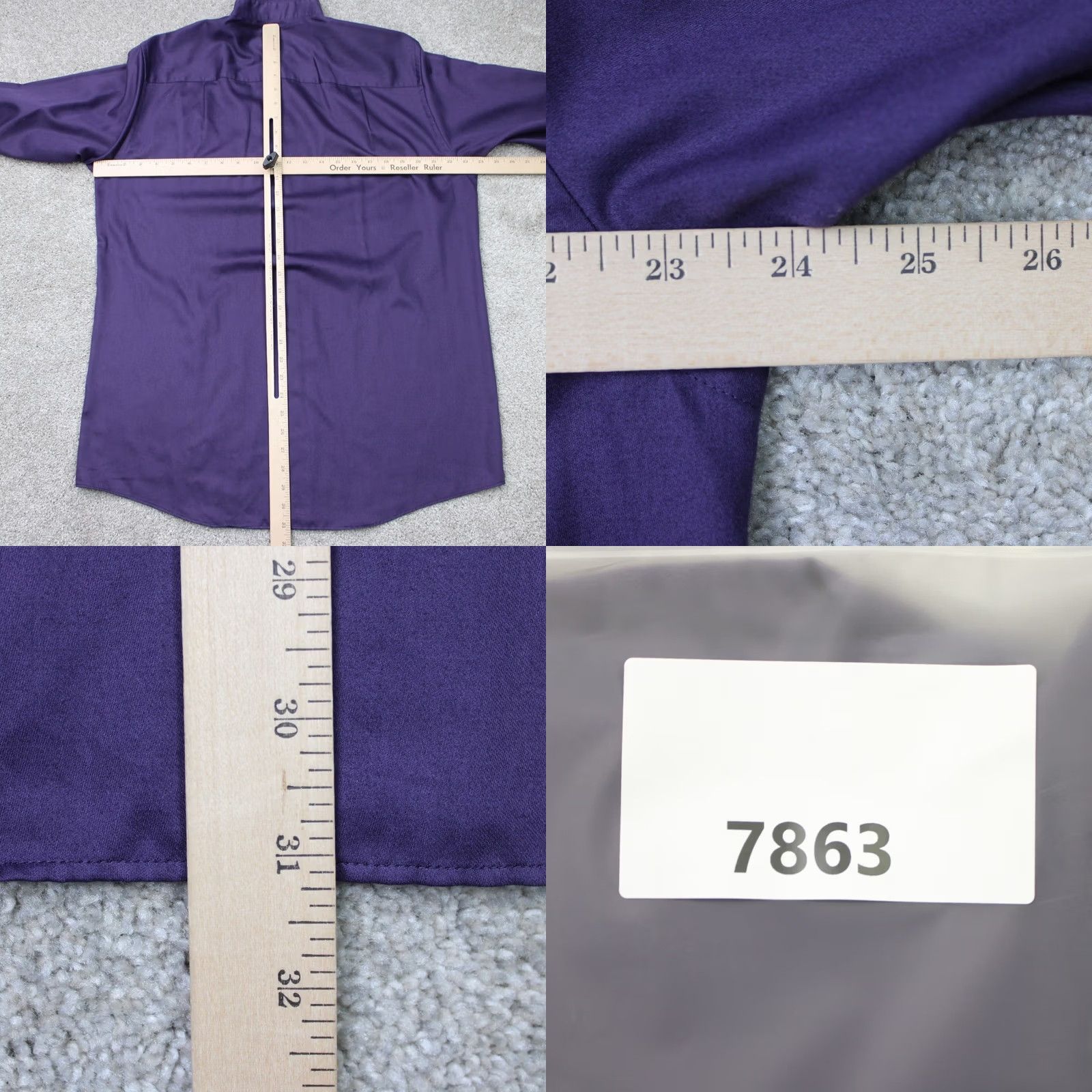 Geoffrey Beene Geoffrey Beene Shirt Mens Large Purple 16, 32/33 Long Sleeve Dress Shirt Cotton Blend Button Cuff Barrel Casual Business Vintage No Size US L / EU 52-54 / 3 - 8 Thumbnail