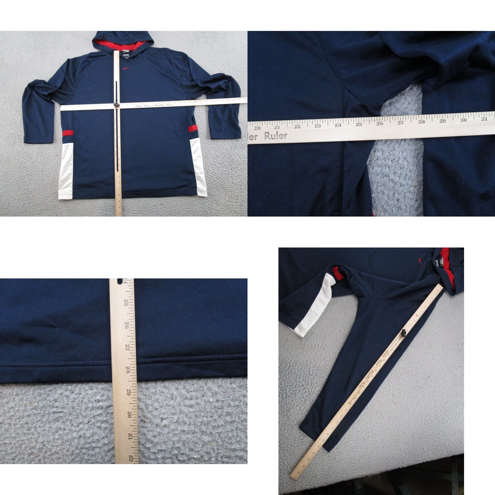 Nike VINTAGE Nike Center Swoosh Hoodie Men XL Blue Nike Sportswear Pullover Hooded 90s Sweatshirt Size US XL / EU 56 / 4 - 8 Thumbnail