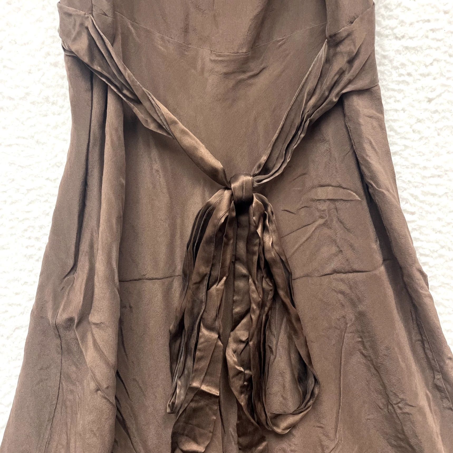 Bcbgmaxazria VINTAGE BCBGMAXAZRIA Dress Maxi 10 Brown Silk Grunge Whimsigoth Fairy Womens Size L / US 10 / IT 46 - 4 Thumbnail