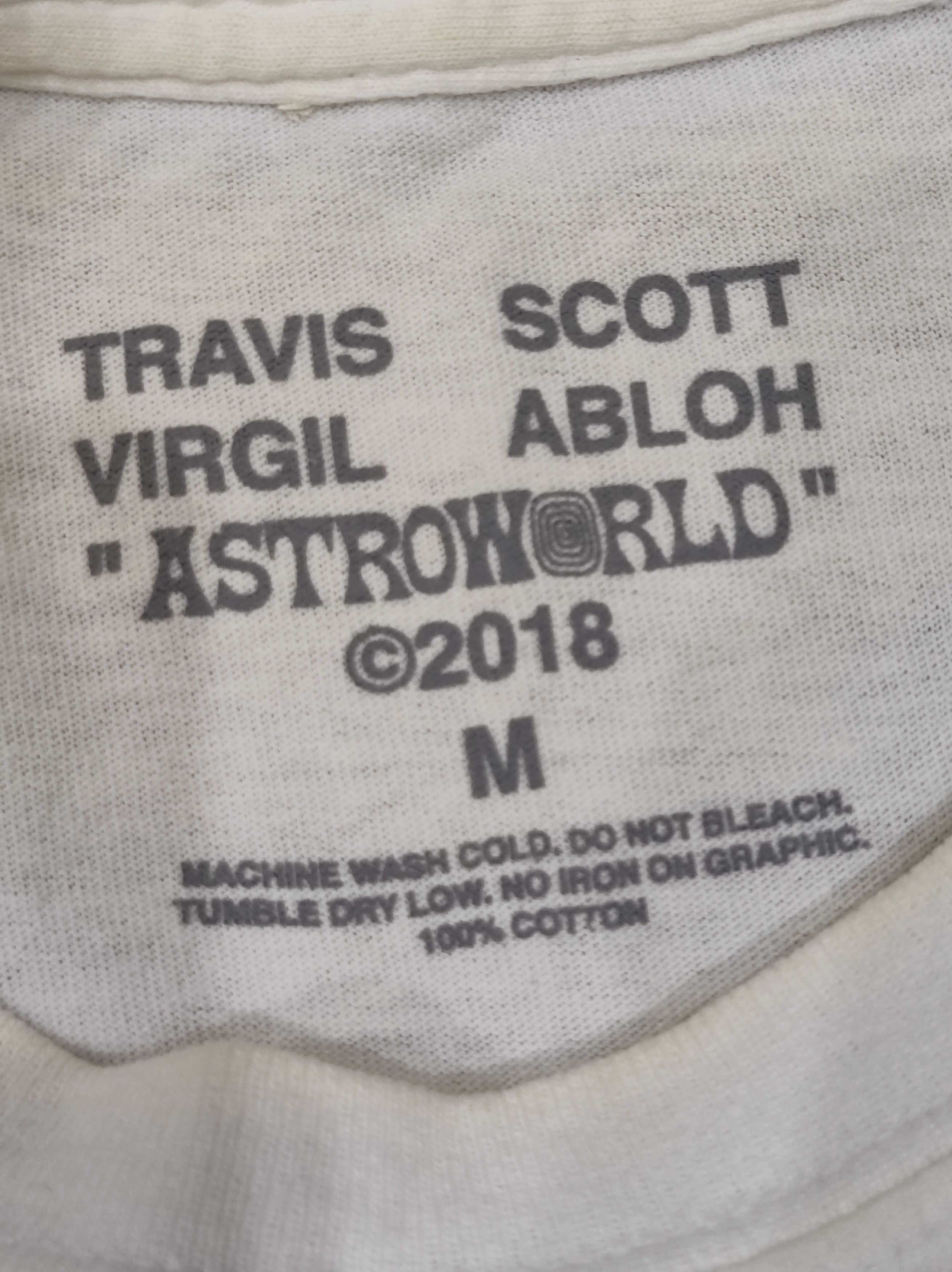 Travis Scott × Virgil Abloh Travis Scott Virgil Abloh Astroworld 2018 white tee Size US M / EU 48-50 / 2 - 6 Thumbnail
