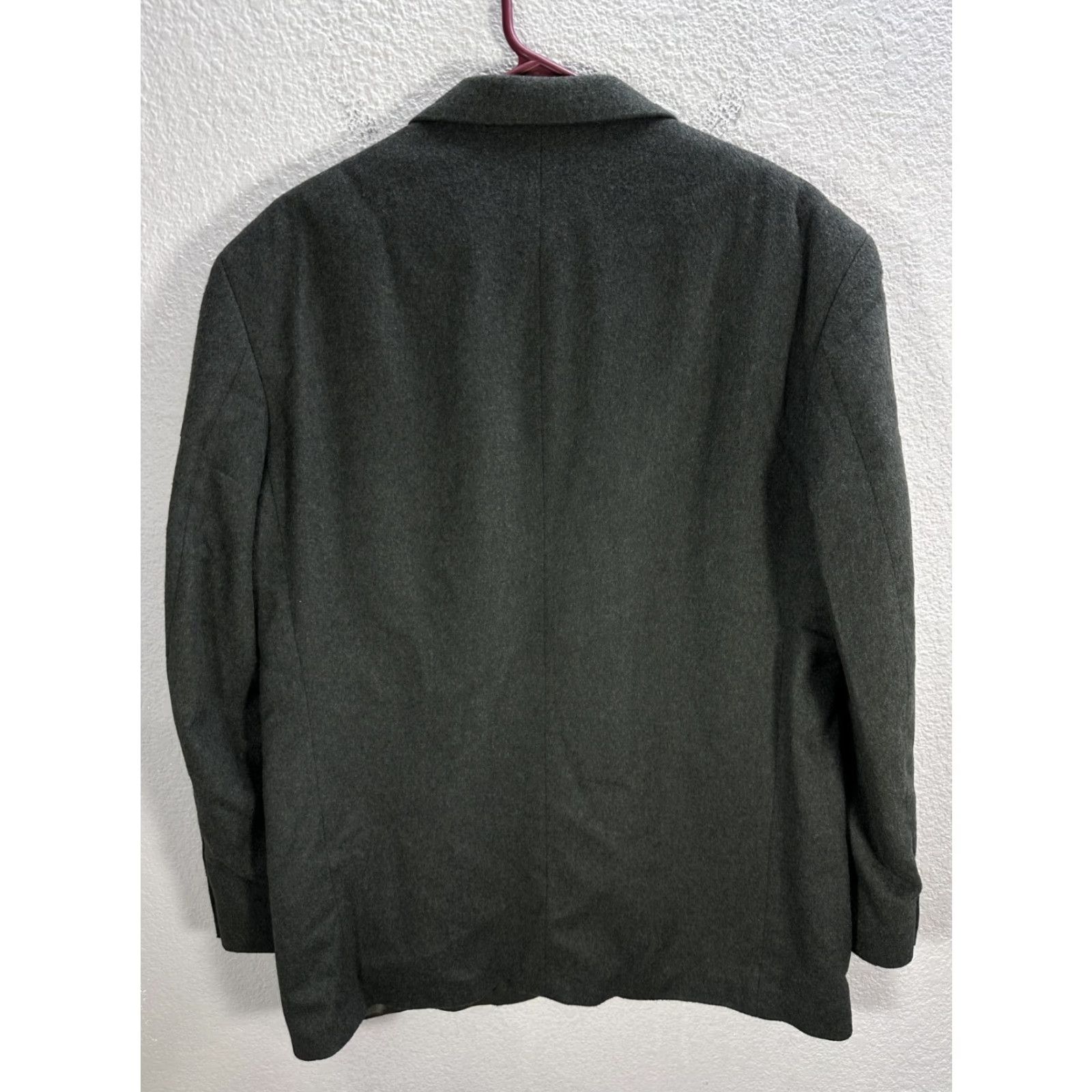 Oscar De La Renta VINTAGE Oscar de la Renta Blazer Jacket Mens Green 41R Single Breasted Cashmere Wool Nylon Three-Button Wool Blazer Mens Size 42R - 7 Thumbnail