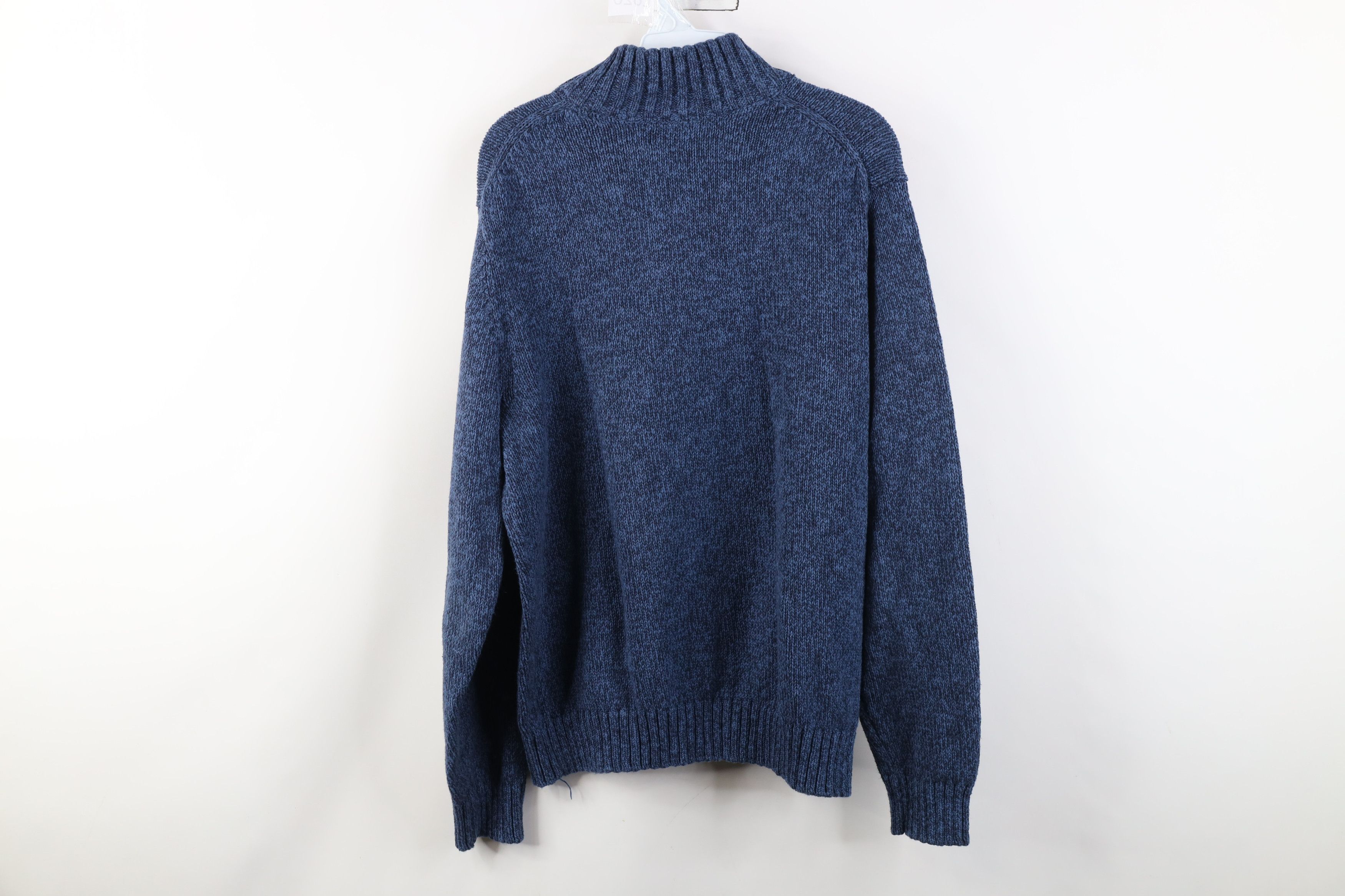 L.L. Bean Vintage LL Bean Heavyweight Cotton Knit Henley Sweater Blue Size US L / EU 52-54 / 3 - 8 Thumbnail