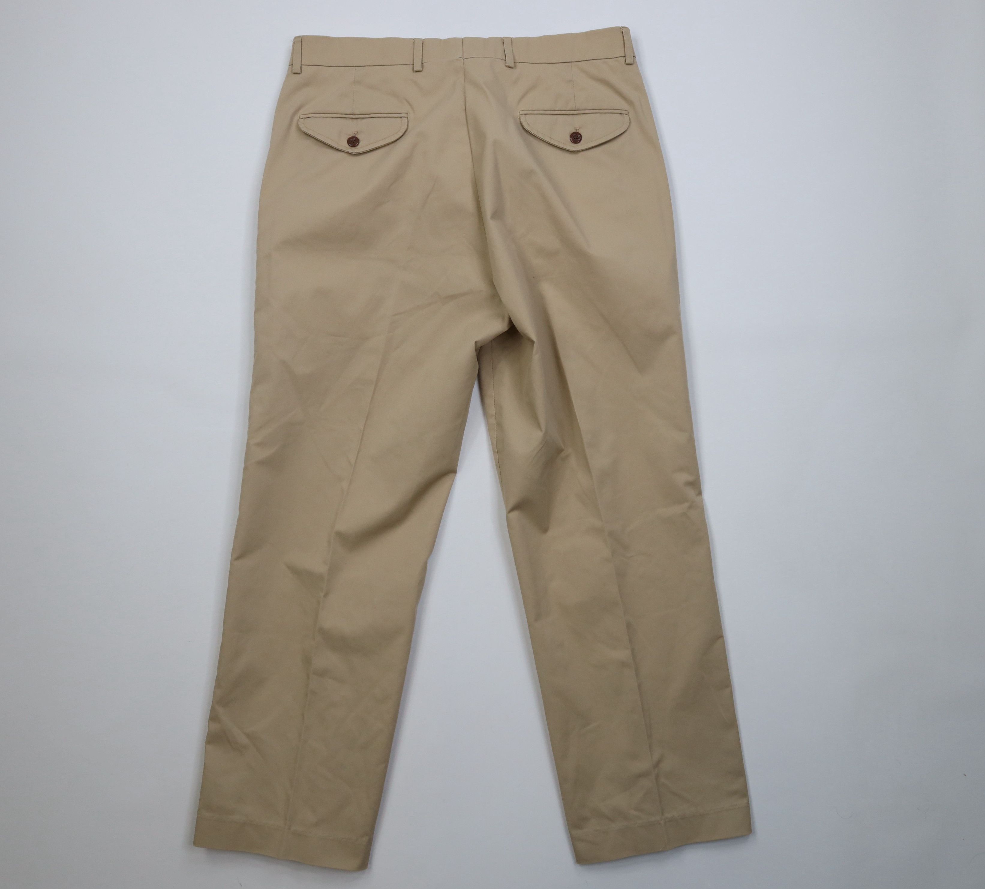 Orvis Vintage 90s Orvis Wide Leg Chino Pants Trousers Khaki Tan Size US 34 / EU 50 - 8 Thumbnail