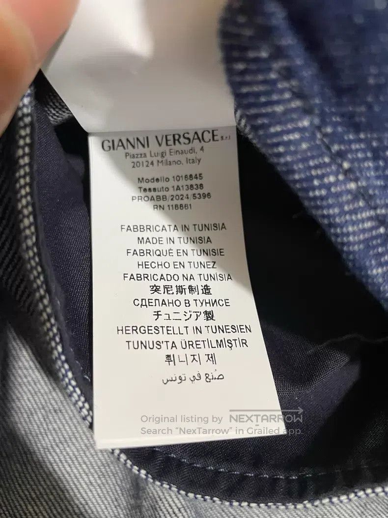 Versace Versace Blue and gold baroque embroidered Medusa denim shi Size US L / EU 52-54 / 3 - 8 Thumbnail