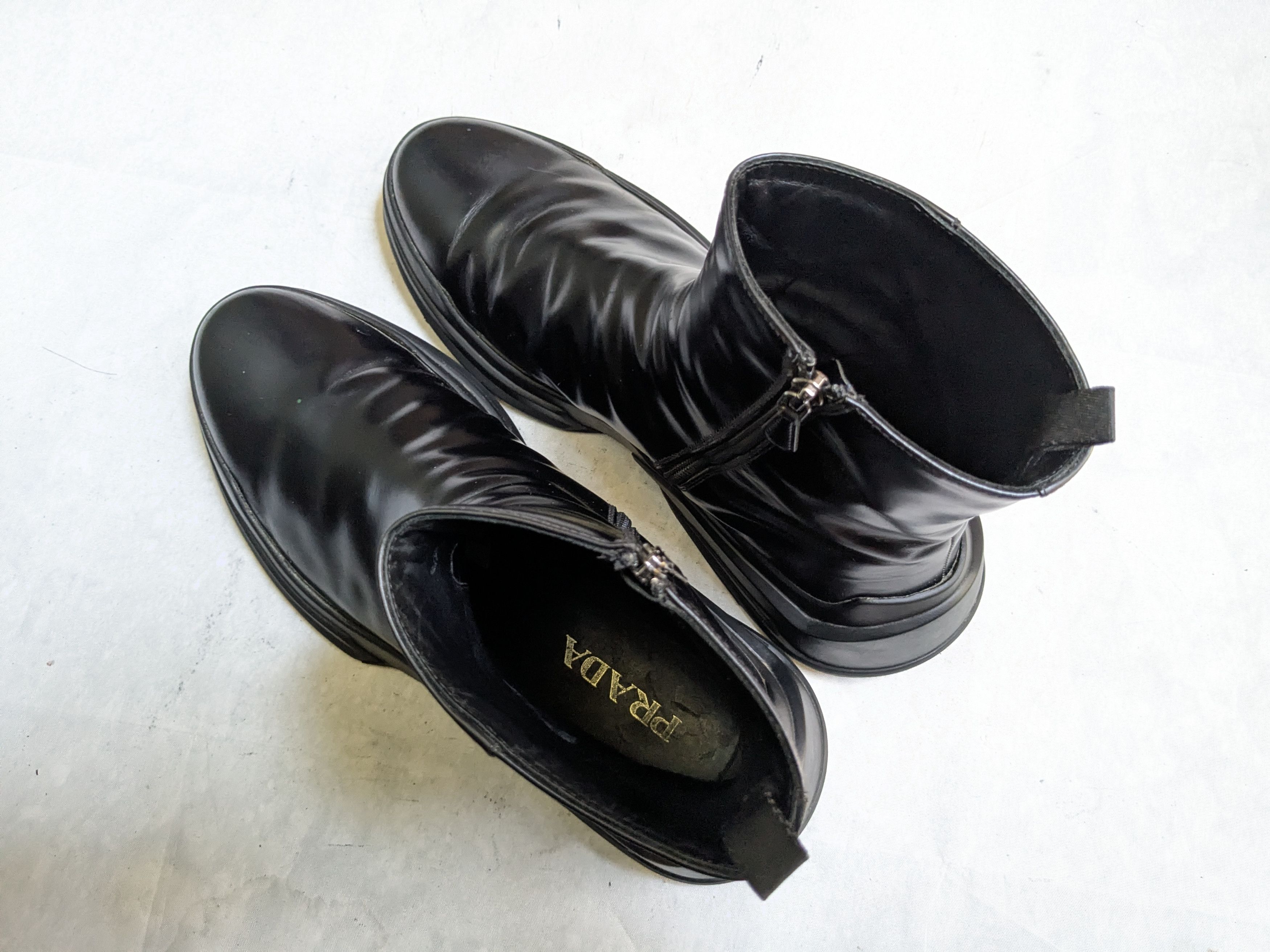 Prada Prada Side Zip Boots Black 10.5 Leather Chunky Y2K Size US 10.5 / EU 43-44 - 16 Thumbnail