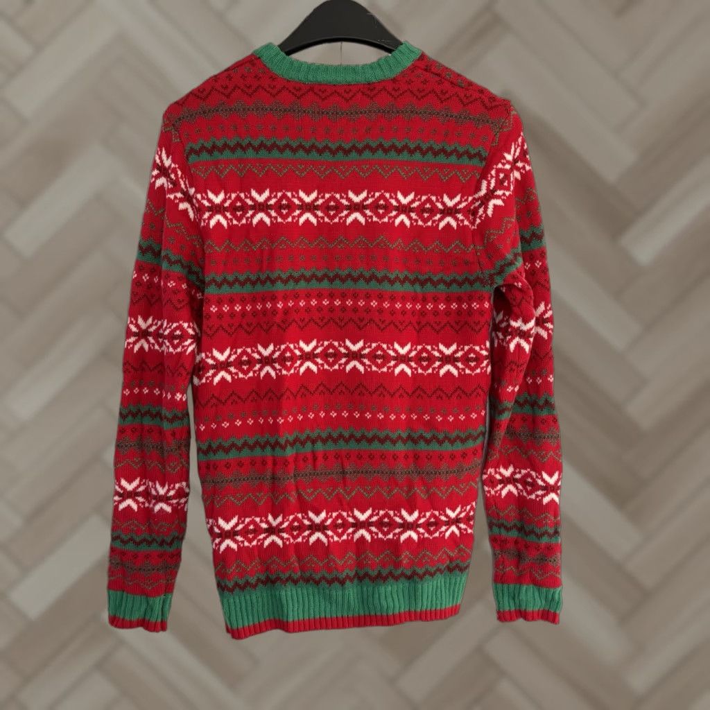 Vintage Festive Christmas Sweater Green Dragon Design Unisex Adults Large Red Crew Neck Long Sleeve Pullover Winter 33 Degrees Christmas Theme Shirt/ Sweater Size US L / EU 52-54 / 3 - 1 Thumbnail