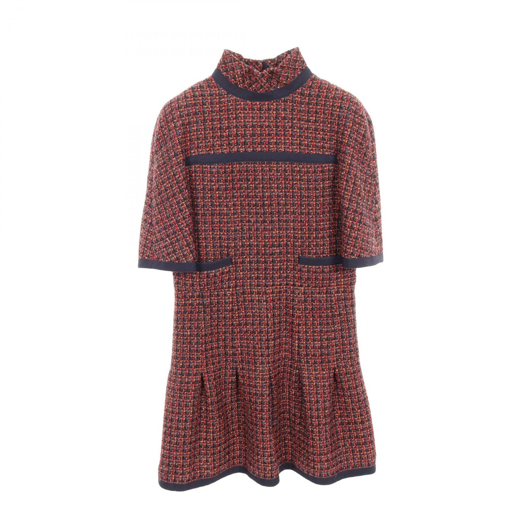 Chanel Chanel Chanel Coco Mark Button Wool Dress Leather Dresses DUTY FREE for USA Size ONE SIZE - 1 Thumbnail