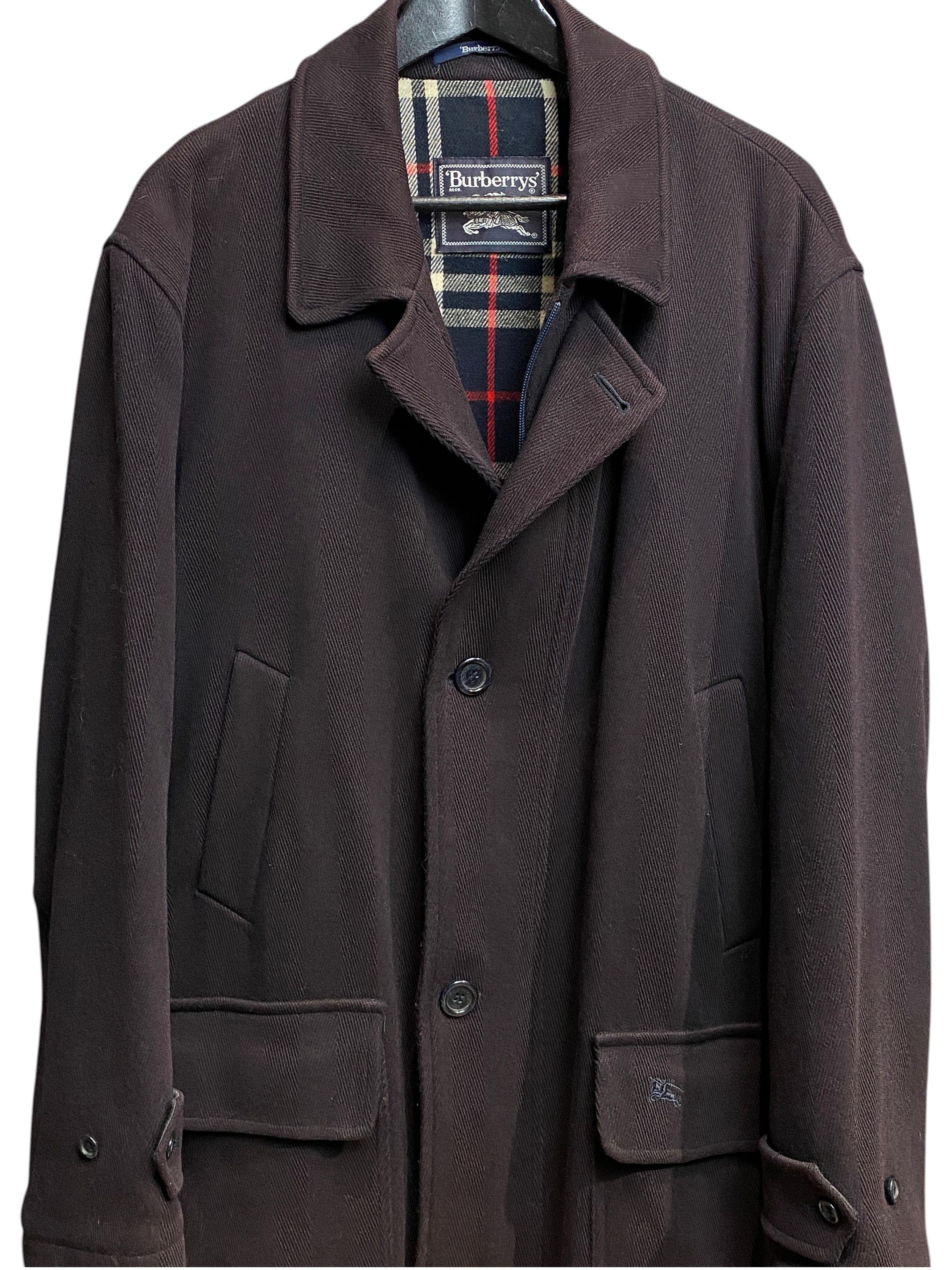 Burberry Burberrys Brown Wool Twill Nova Check Logo Field Jacket Coat Size US XXL / EU 58 / 5 - 4 Thumbnail