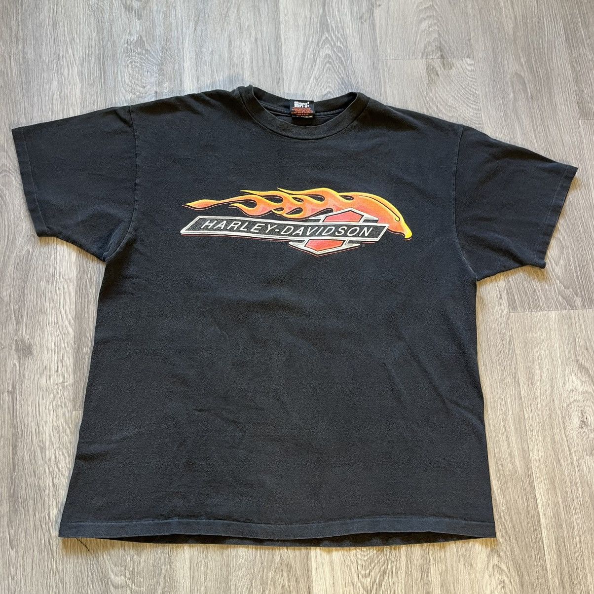 Harley Davidson Vintage 90s Harley Davidson Flames T Shirt XL Grunge ERD Size US XL / EU 56 / 4 - 1 Thumbnail