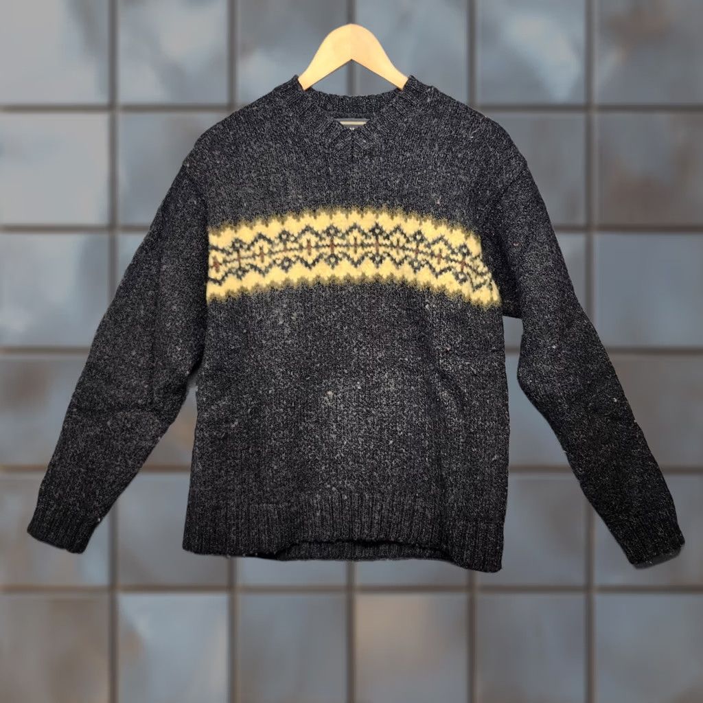 Abercrombie & Fitch VINTAGE Abercrombie & Fitch Sweater Mens Small Grey Fair Isle 100% Wool Crew Neck Long Sleeve Pullover Winter Fall Womens Mens Size US S / EU 44-46 / 1 - 1 Thumbnail