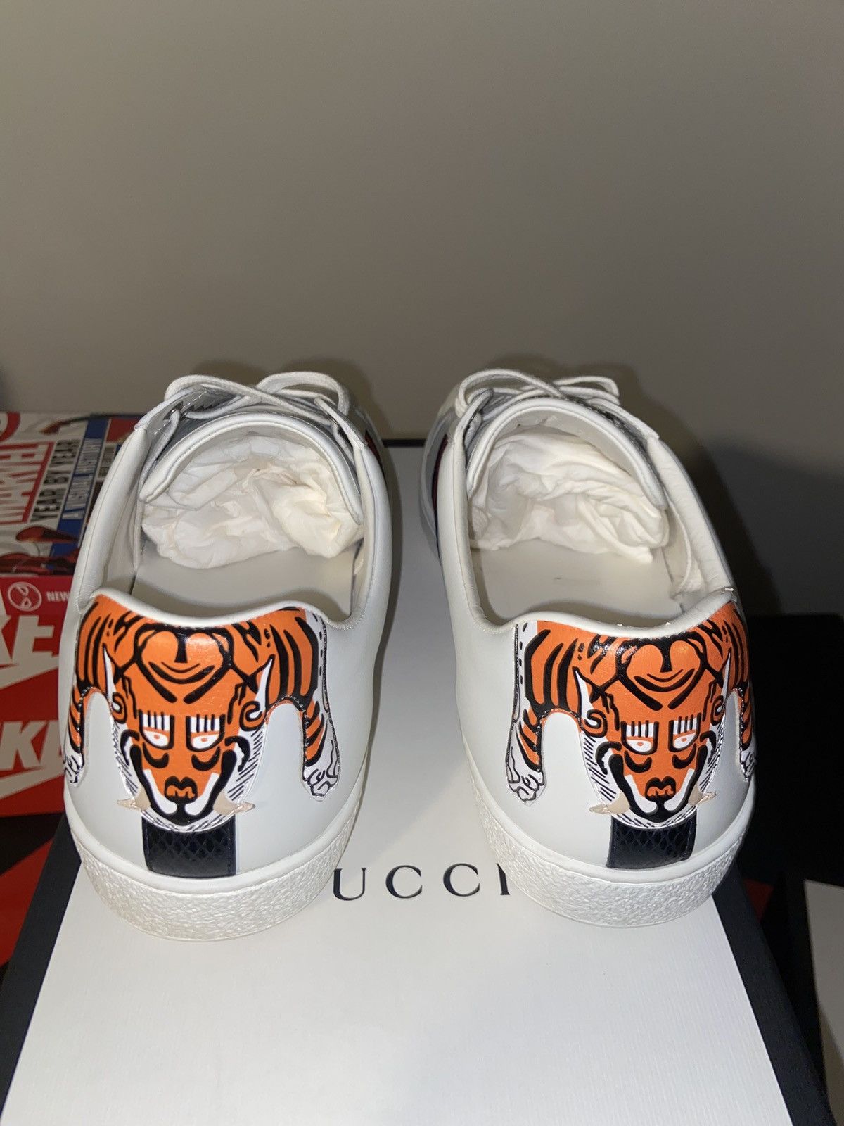 Gucci Gucci Ace GG Monogram Sneakers Red/Blue Web Stripe Size US 12 / EU 45 - 6 Thumbnail