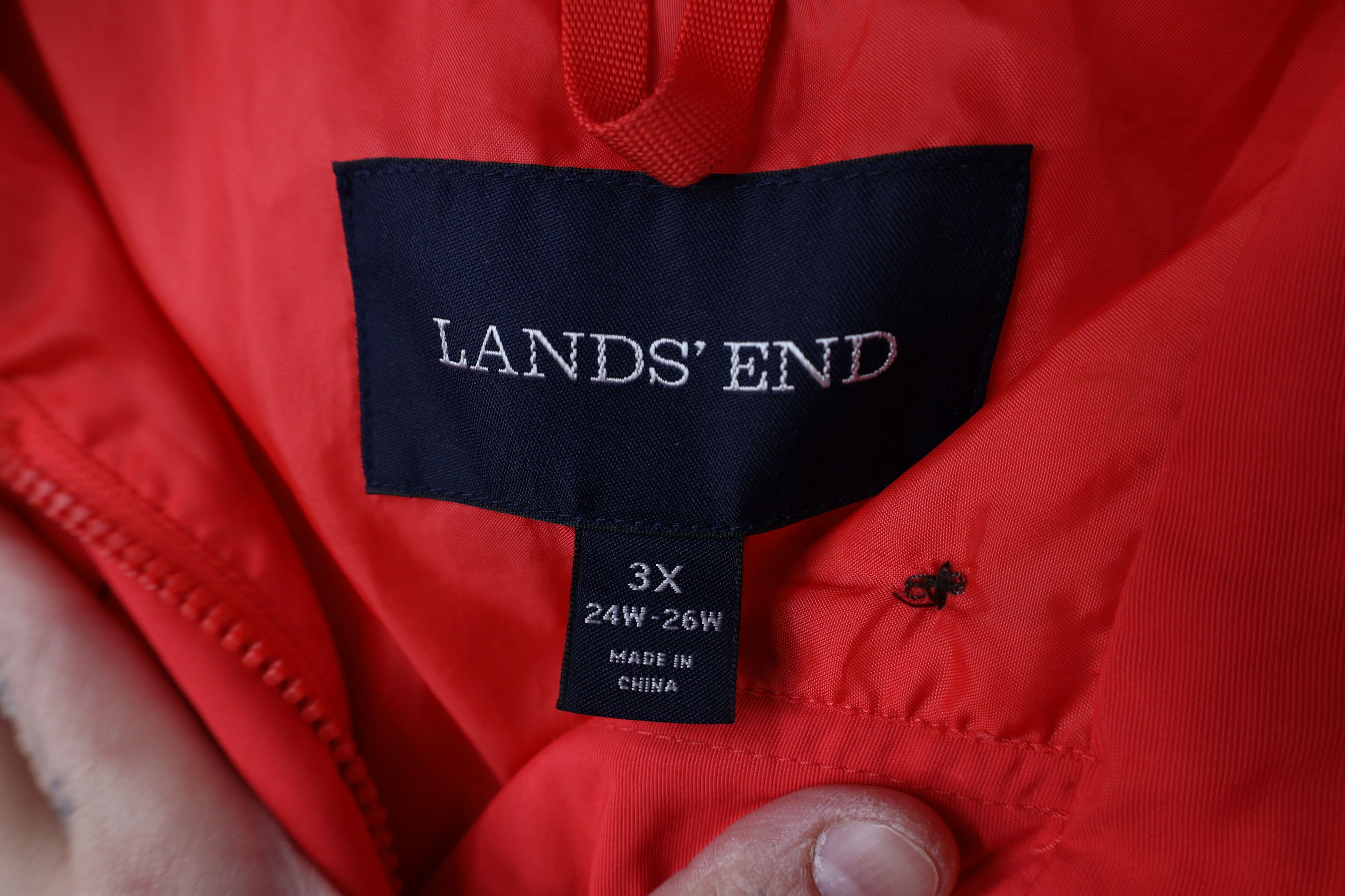 Lands' End Vintage Y2K Lands End Hooded Windbreaker Rain Jacket Coat Size 3XL / US 20-22 - 9 Thumbnail
