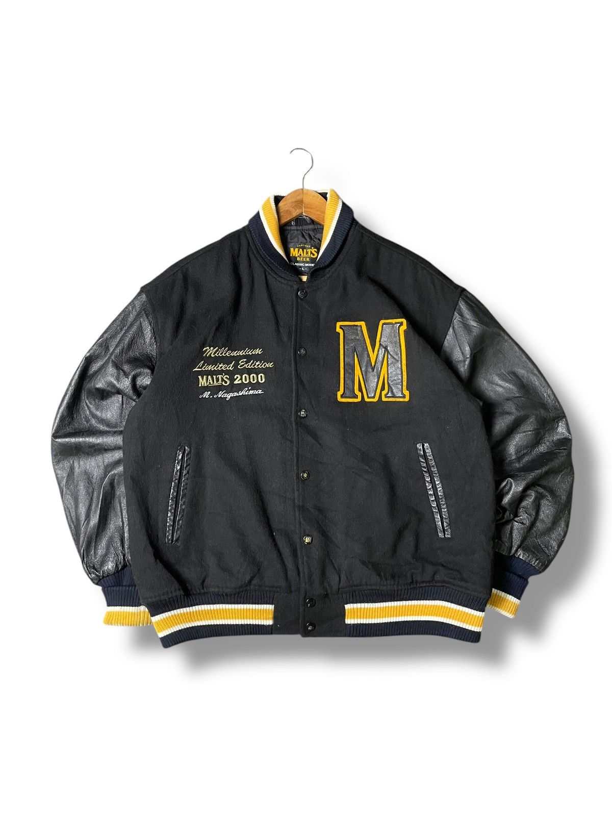 Japanese Brand Suntory Malt Beer Collage Embroidery Varsity Jacket (55) Size US L / EU 52-54 / 3 - 1 Thumbnail