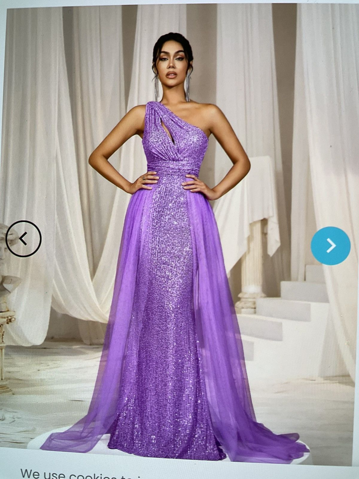 Other Elegant purple one shoulder evening gown w/ mesh overly Size 3XL / US 20-22 - 5 Thumbnail