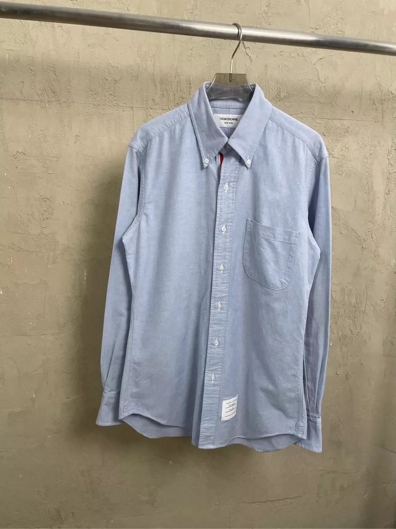 Thom Browne Thom Browne size2 Blue denim striped shirt Size US M / EU 48-50 / 2 - 1 Thumbnail