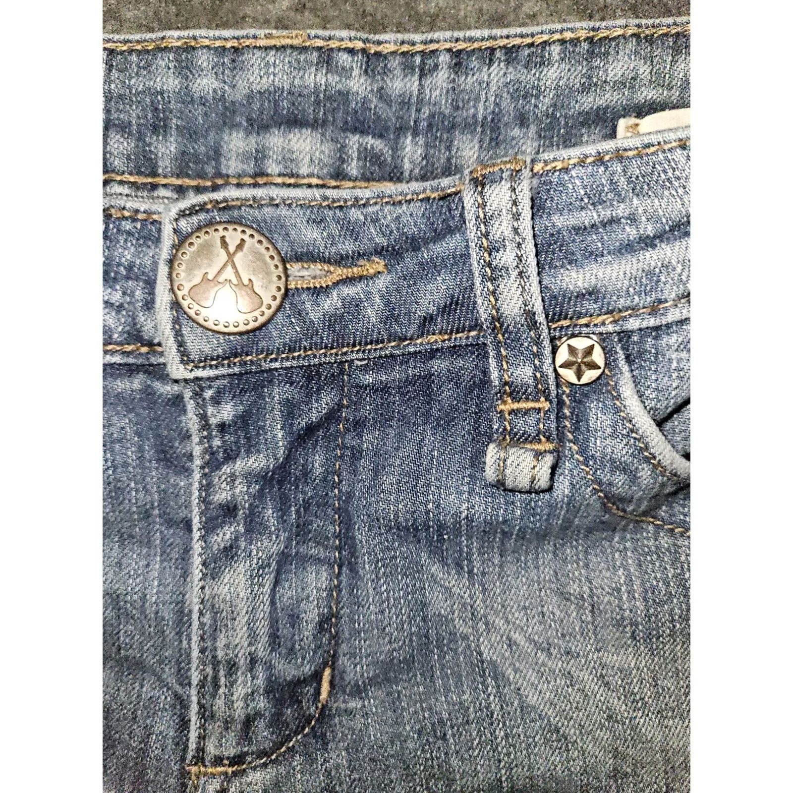 Denime BCBGirls Skinny Jeans Women's 28 Low Rise Blue Denim Western Cowgirl Country Jeans Color Blue 31 Inseam Pockets Stretch Womens Size 28" / US 6 / IT 42 - 7 Thumbnail