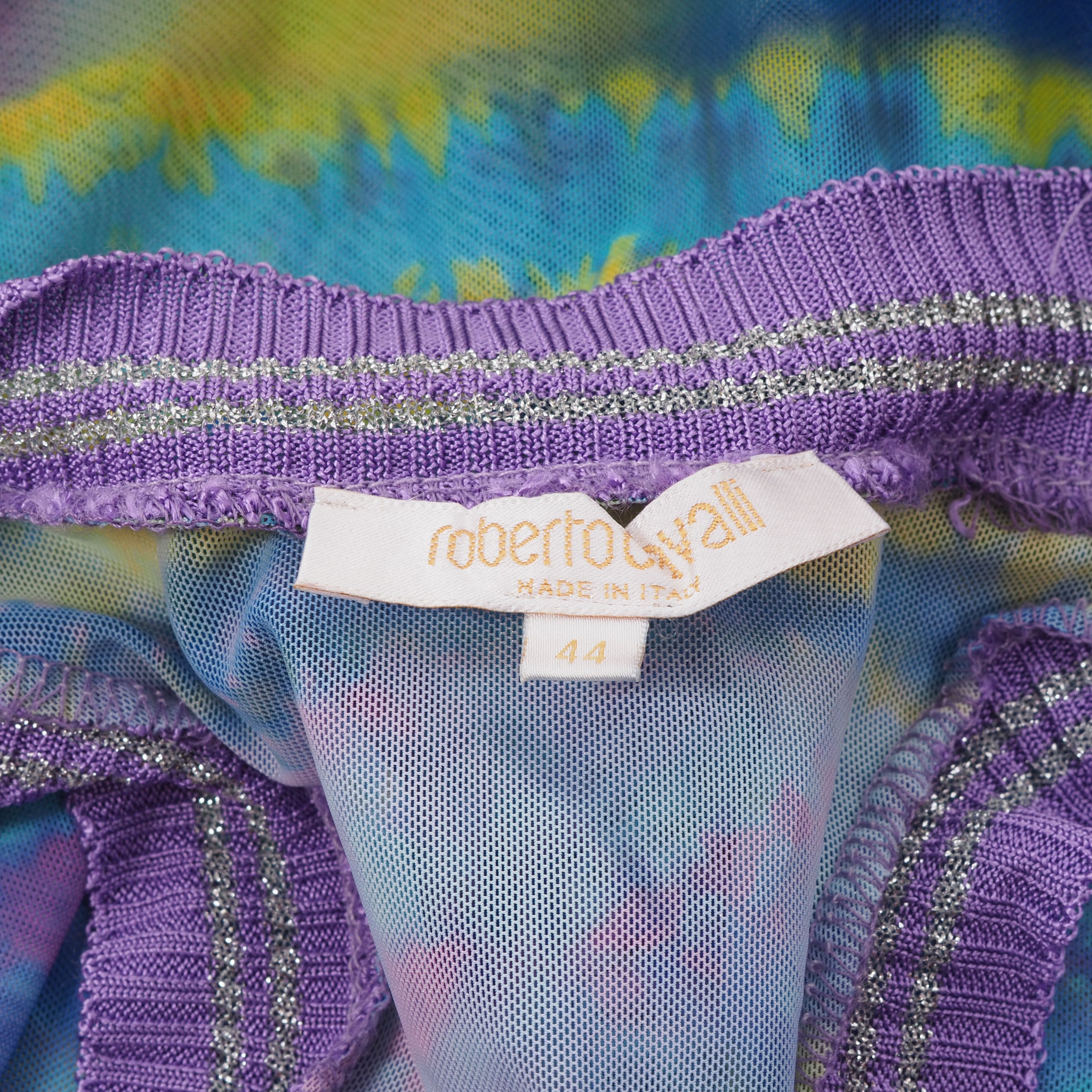 Roberto Cavalli × Vintage Roberto Cavalli Vintage 90s Tie Dye Mesh Top Blouse Size M / US 6-8 / IT 42-44 - 4 Thumbnail