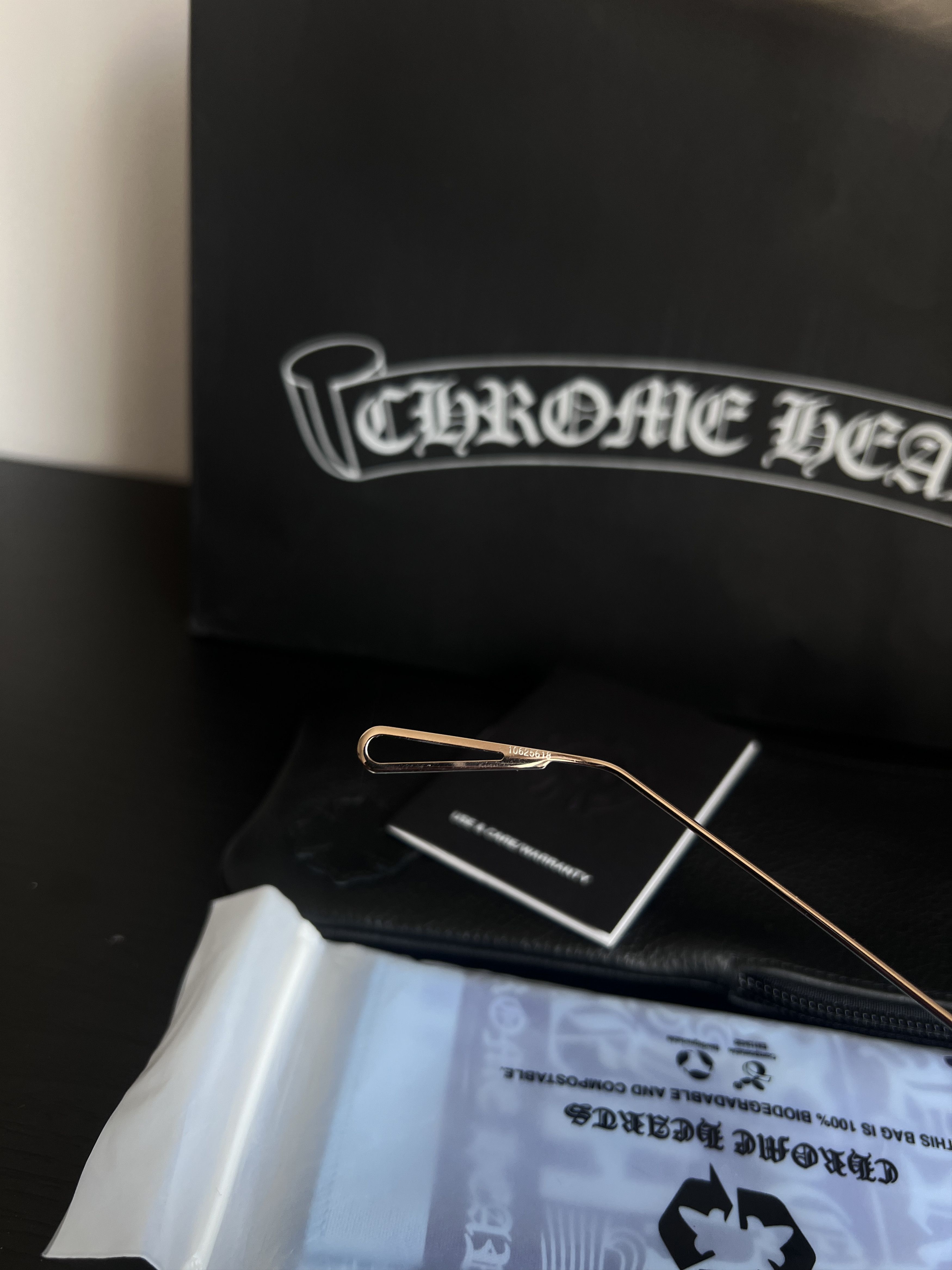 Chrome Hearts CHROME HEARTS SEXCEL CRYSTAL/GOLD PLATED GLASSES Size ONE SIZE - 11 Thumbnail