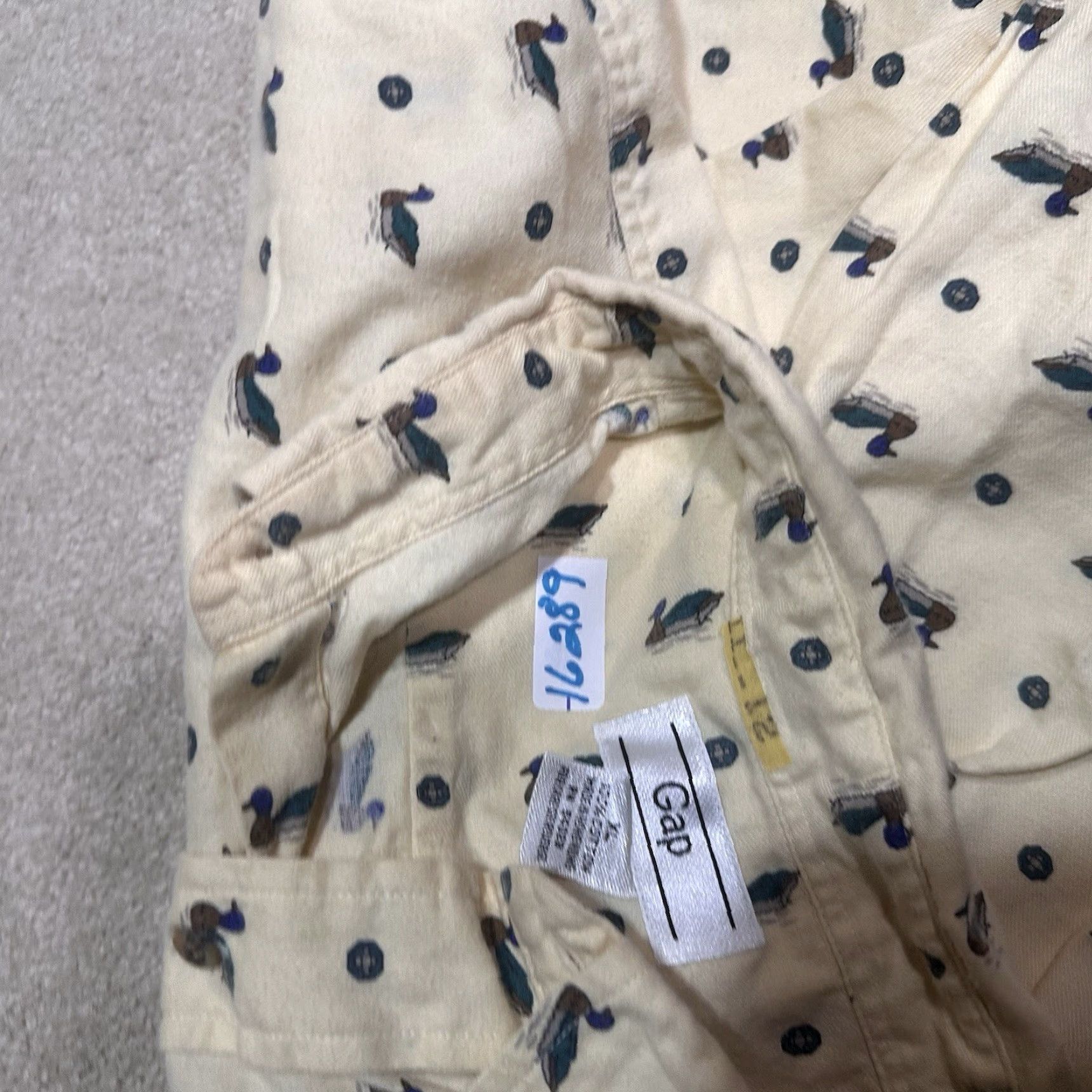 Gap VINTAGE Gap Button-Up Shirt Mens XL Yellow Duck AOP Hong Kong 80s Preppy Military Classic Casual Size US XL / EU 56 / 4 - 8 Thumbnail
