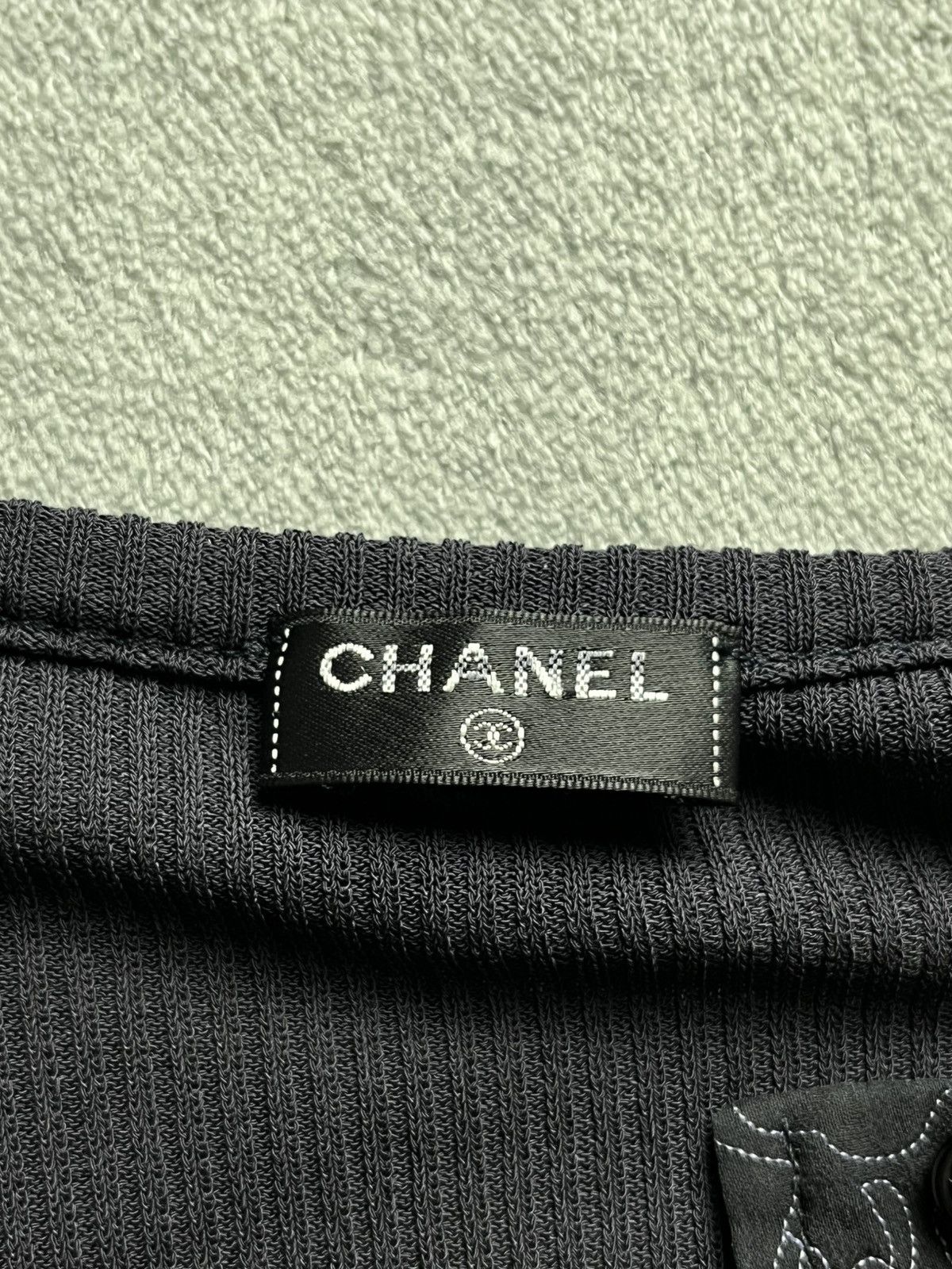 Chanel Chanel - black ribbed short sleeved top Size S / US 4 / IT 40 - 9 Thumbnail