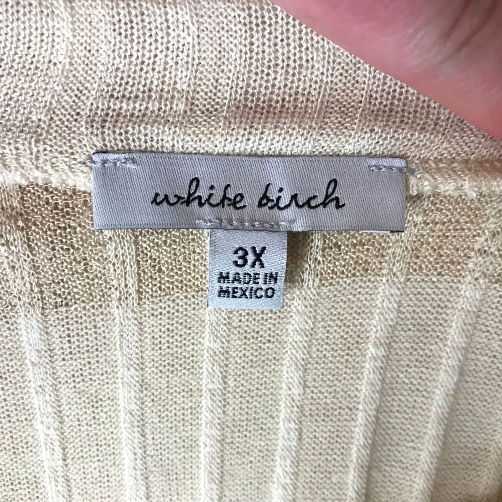 Vintage White Birch Striped Knit Long Sleeve Oversized Tunic Top Plus Size 3X Size XXL / US 16-18 / IT 52-54 - 7 Thumbnail