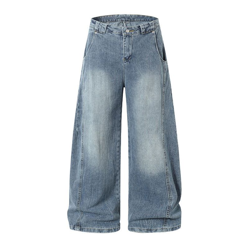 Vintage American retro patchwork curved jeans for men Size US 32 / EU 48 - 1 Thumbnail