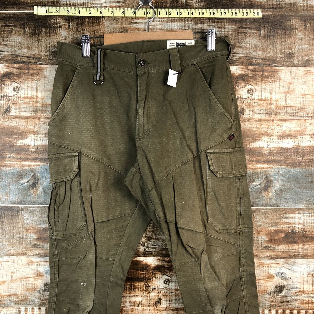 Japanese Brand Tora Green Cargo Multipocket Joggers Pants #A2533 Size US 28 / EU 44 - 4 Thumbnail