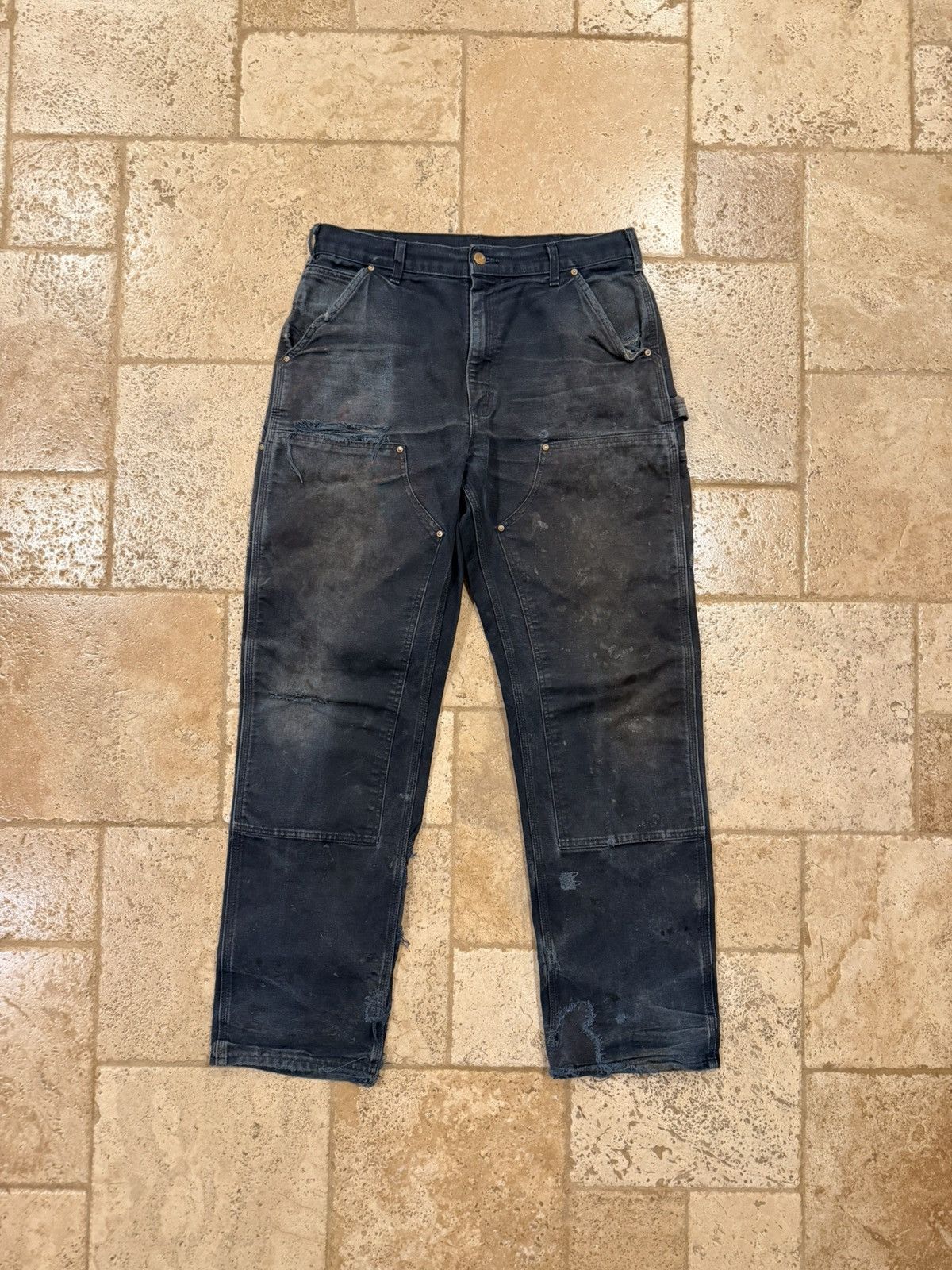 Carhartt Vintage Carhartt Carpenter Double Knees Distress Black Pants Size US 34 / EU 50 - 10 Thumbnail